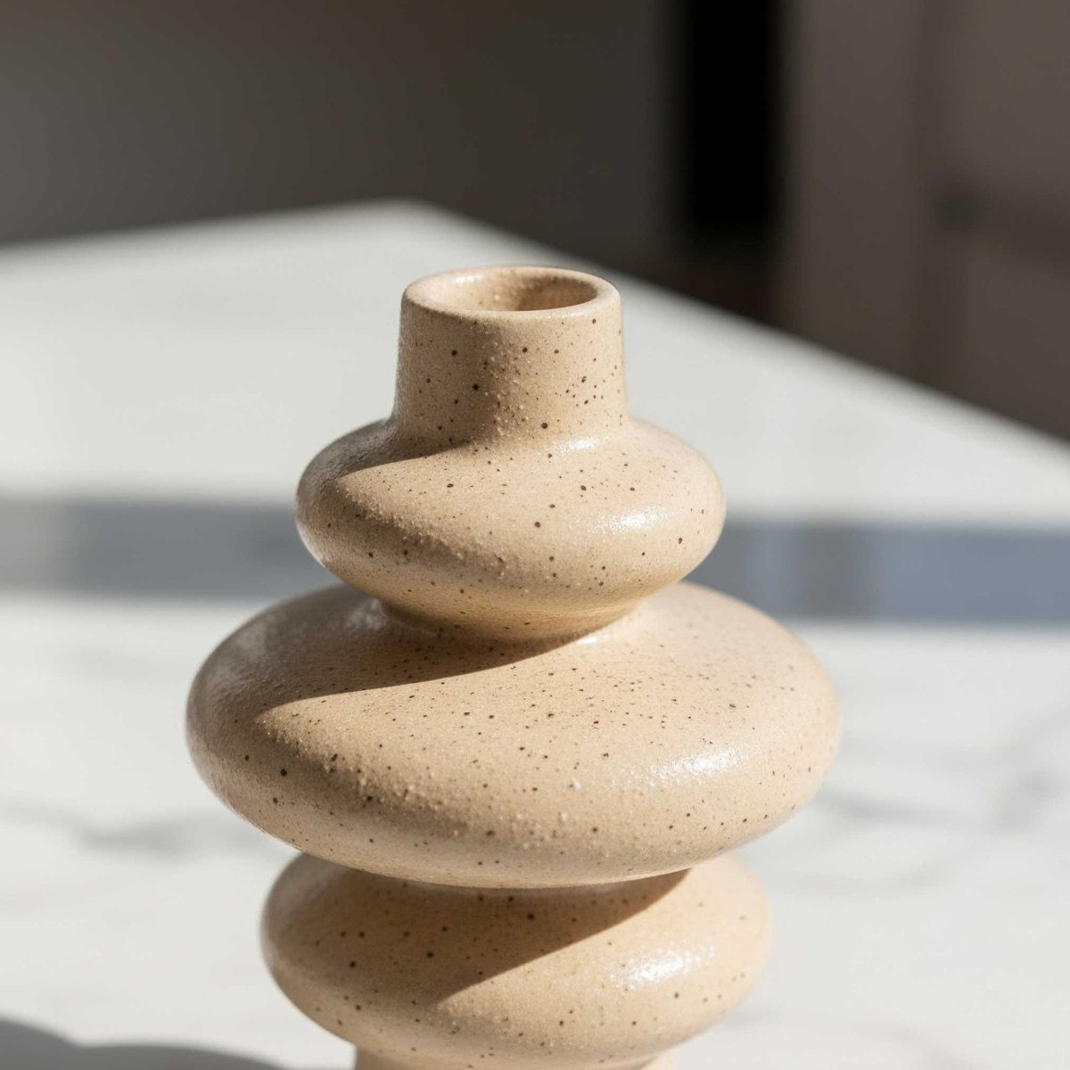Sansa-Stacy Ceramic Reactive Glaze Taper Decorative Candleholder - 13.3x13.3x21 cm-hbxlivingroom-decorandaccessories-candleholders-image-3