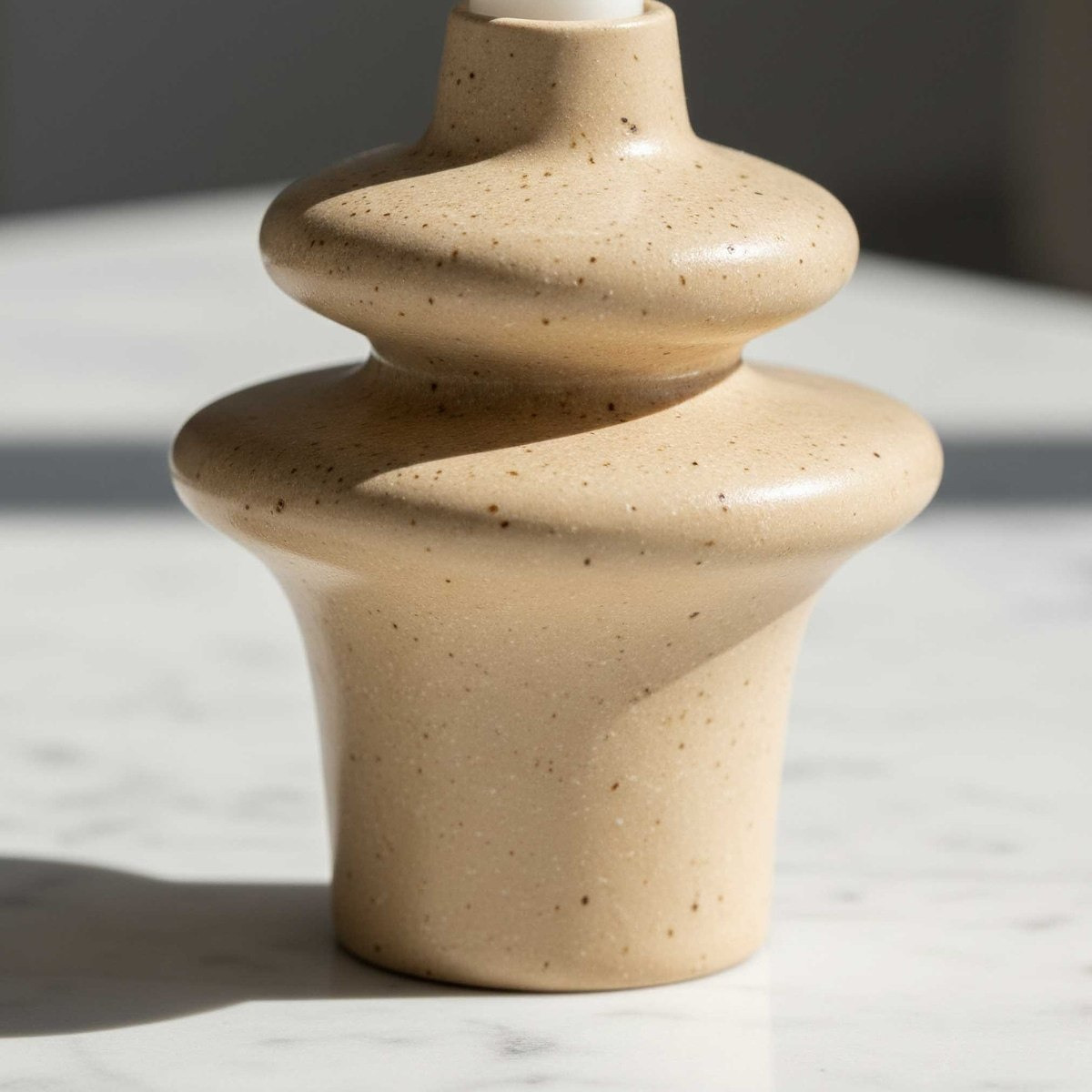 Sansa Stacy Decorative Ceramic Reactive Glaze Taper Candleholder - 14x14x18 cm-hbxlivingroom-decorandaccessories-candleholders-image-4
