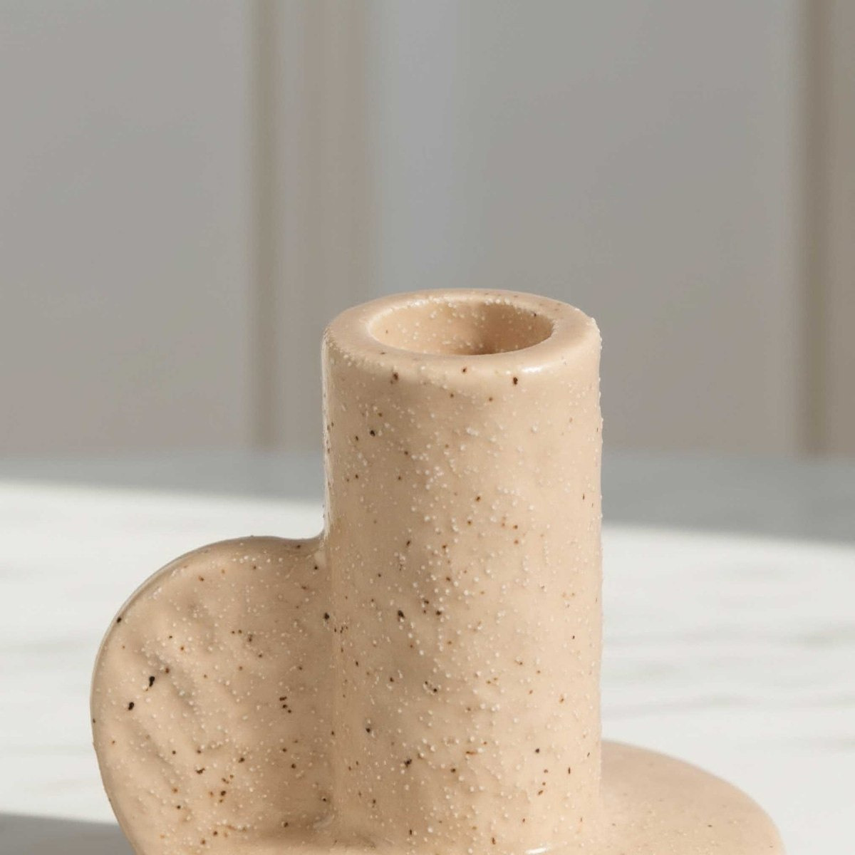 Sansa Stacy Decorative Ceramic Reactive Glaze Taper Candleholder  - 9x7.5x6 cm-hbxlivingroom-decorandaccessories-candleholders-image-3