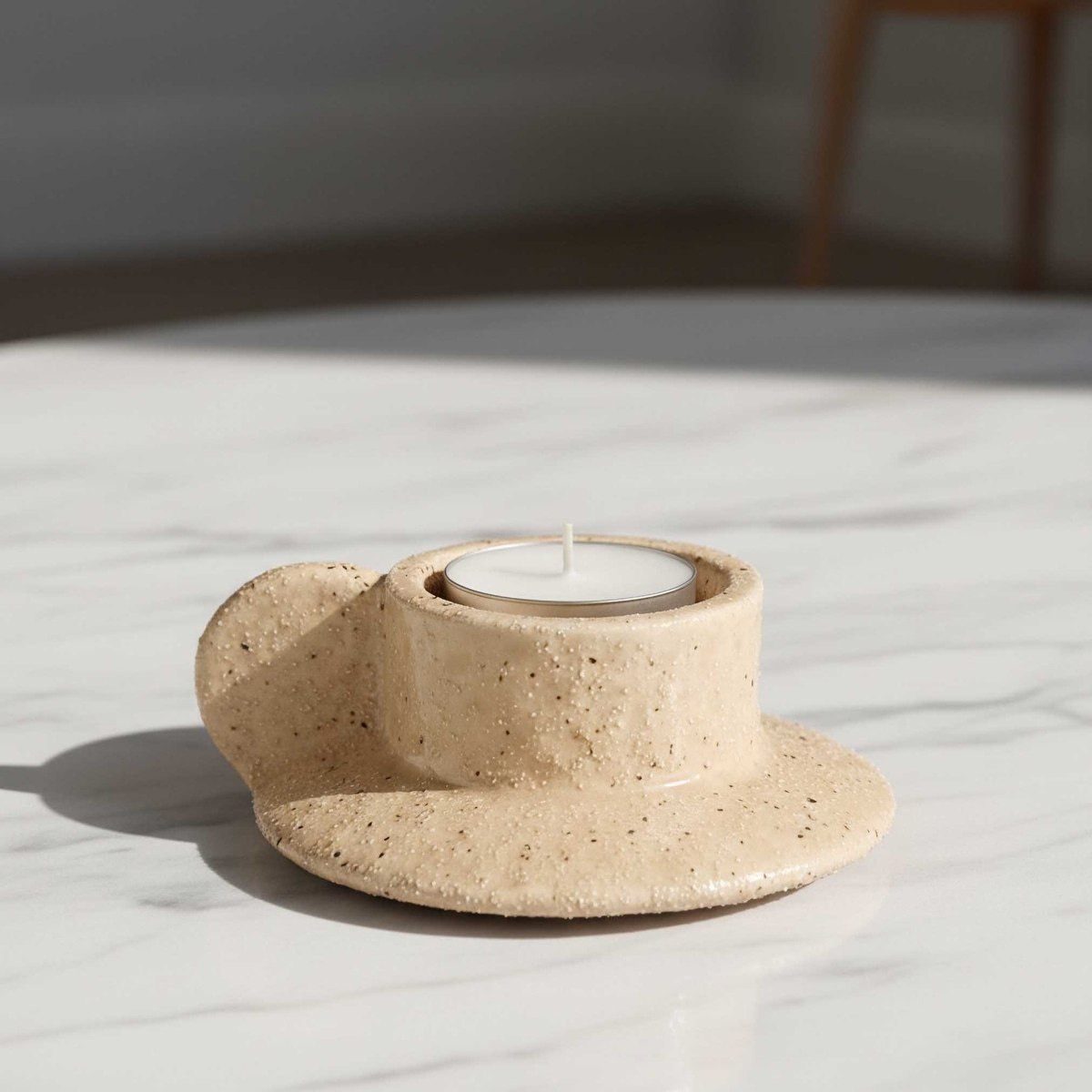 Sansa Stacy Decorative Ceramic Reactive Glaze Tealight Holder - 11.5x10x4.5 cm-hbxlivingroom-decorandaccessories-candleholders-image-1