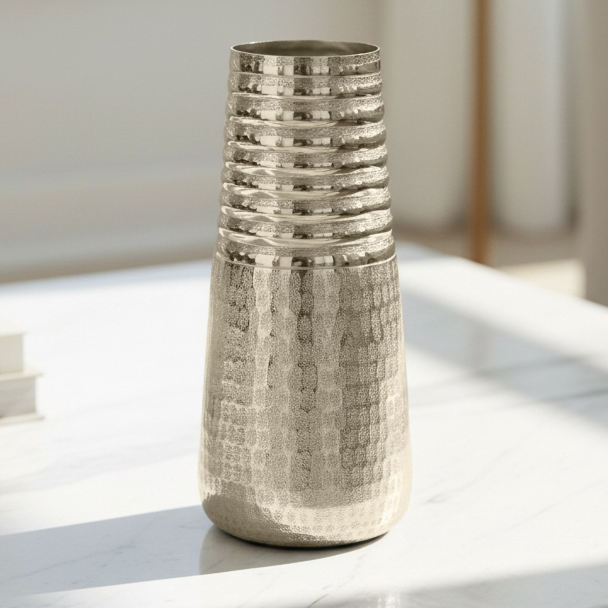 Ausie Elan Aurum Decorative Vase - 14.5x14.5x34 cm-hbxbedroom-decorandaccessories-vases-image-1