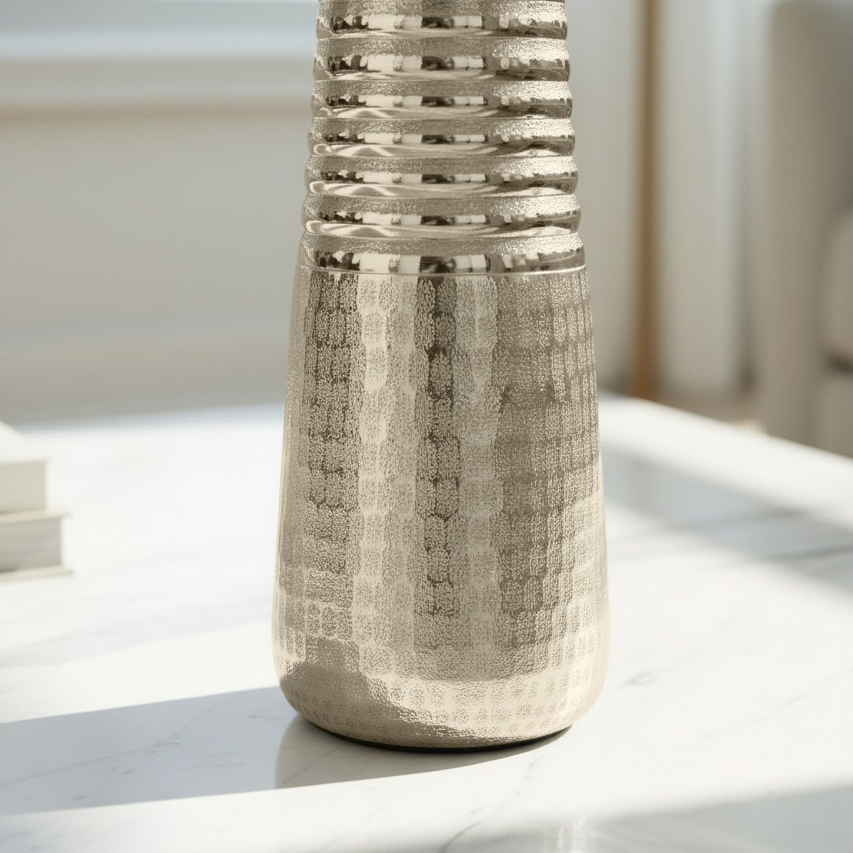 Ausie Elan Aurum Decorative Vase - 14.5x14.5x34 cm-hbxbedroom-decorandaccessories-vases-image-3