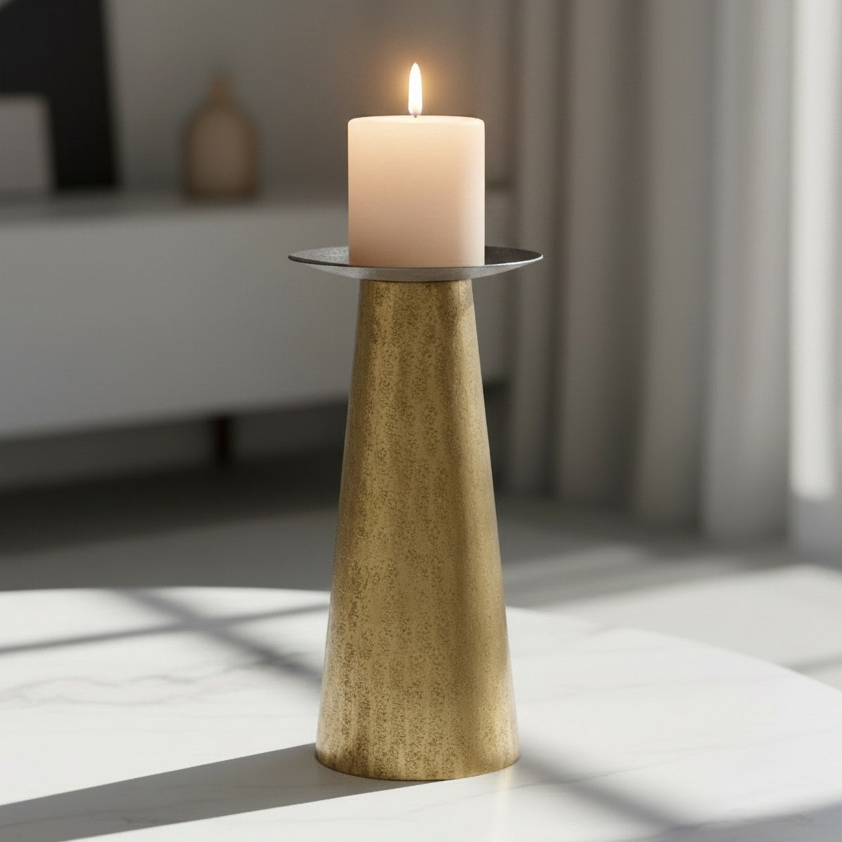 Aurum Ausie Atelier Decorative Pillar Candleholder - 15x15x31 cm-hbxlivingroom-decorandaccessories-candleholders-image-2