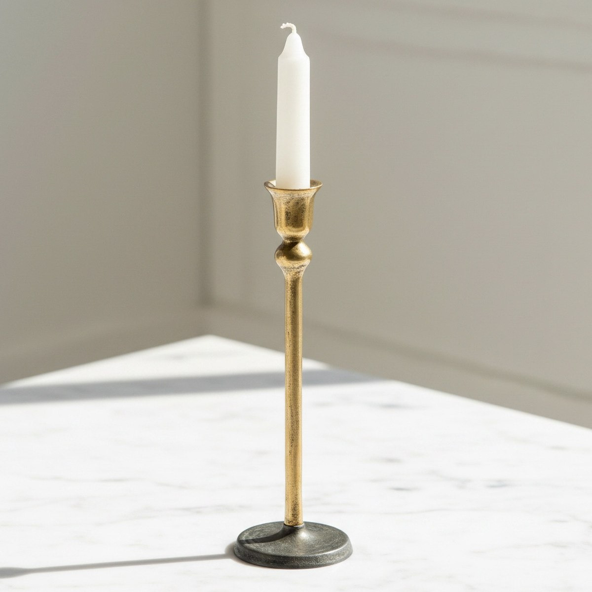 Aurum Ausie Atelier Decorative Taper Candle Holder - 9.5x9.5x30 cm-hbxlivingroom-decorandaccessories-candleholders-image-1