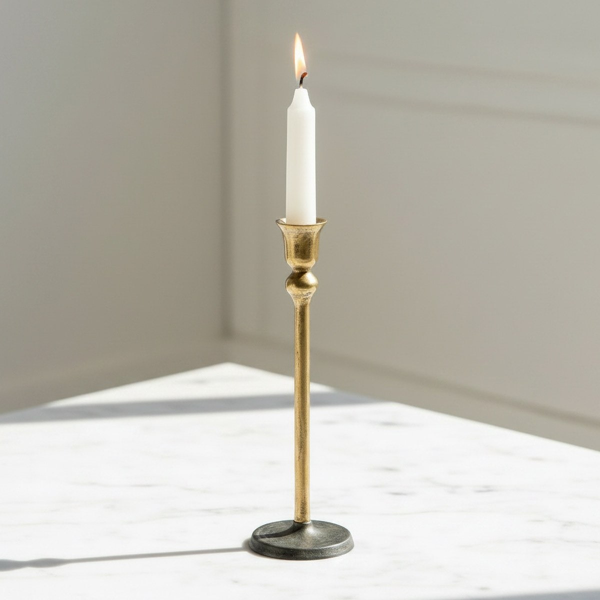 Aurum Ausie Atelier Decorative Taper Candle Holder - 9.5x9.5x30 cm-hbxlivingroom-decorandaccessories-candleholders-image-2