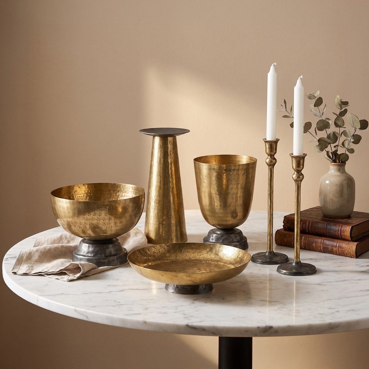Aurum Ausie Atelier Decorative Taper Candle Holder - 9.5x9.5x30 cm-hbxlivingroom-decorandaccessories-candleholders-image-5
