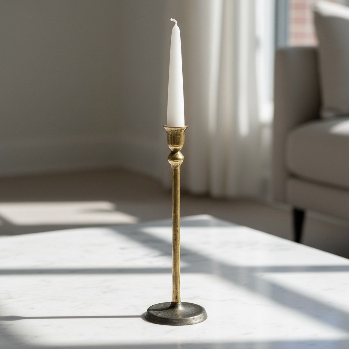 Aurum Ausie Atelier Decorative Taper Candle Holder - 11x11x35 cm-hbxlivingroom-decorandaccessories-candleholders-image-1
