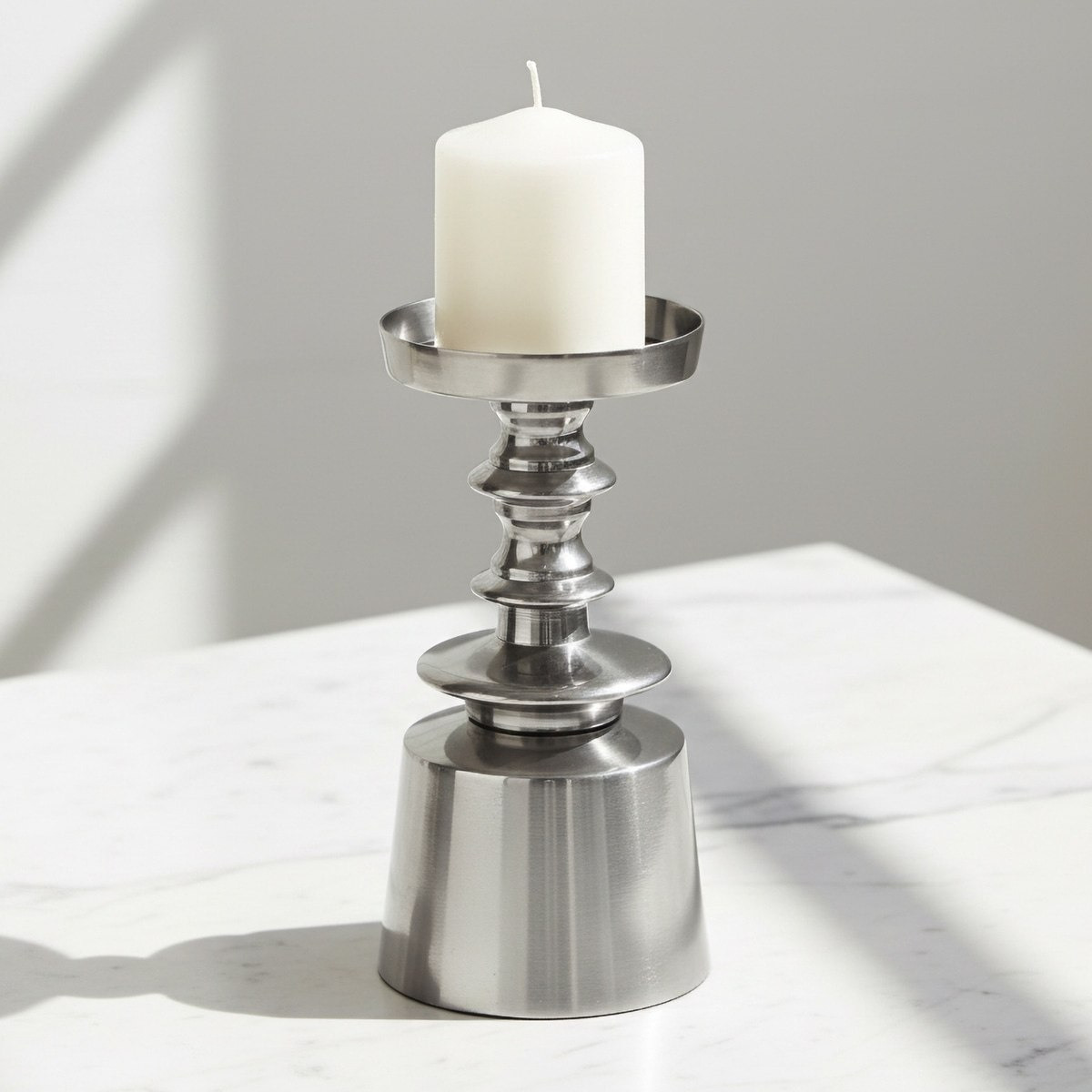 Aurum Ausie Elemente Decorative Pillar Candleholder - 8.5x8.5x18 cm-hbxlivingroom-decorandaccessories-candleholders-image-1