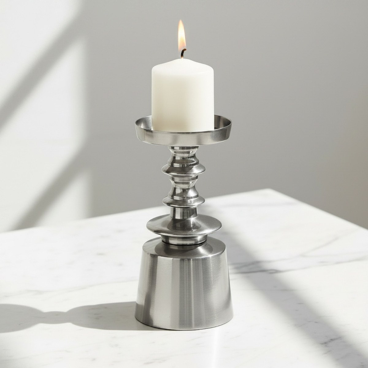 Aurum Ausie Elemente Decorative Pillar Candleholder - 8.5x8.5x18 cm-hbxlivingroom-decorandaccessories-candleholders-image-2