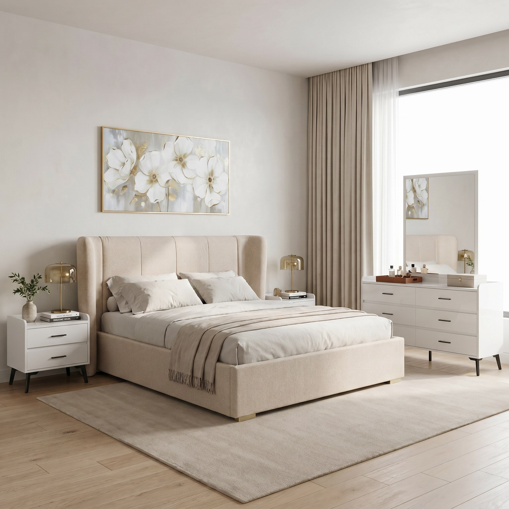 Marwell Heiden Upholstered Hydraulic Storage King Bed - 180x200 cm-hbxfurniture-bedsandbedsets-beds-king-image-7