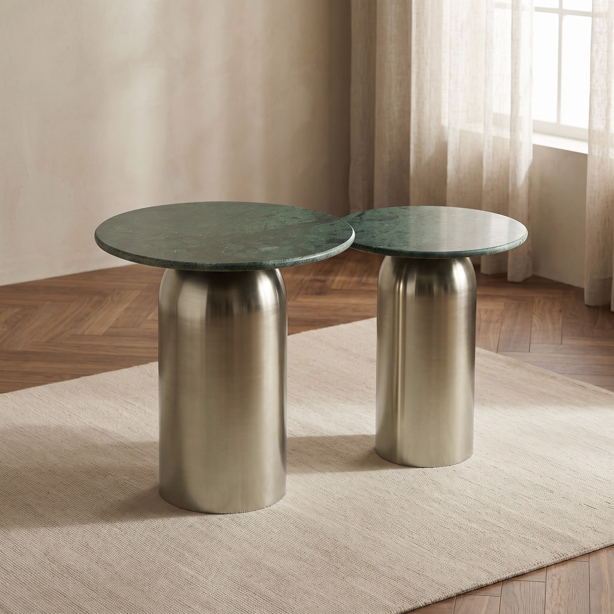 Avigon Genuine 2-Piece Marble Top End Table Set-hbxfurniture-livingroom-endtables-image-1