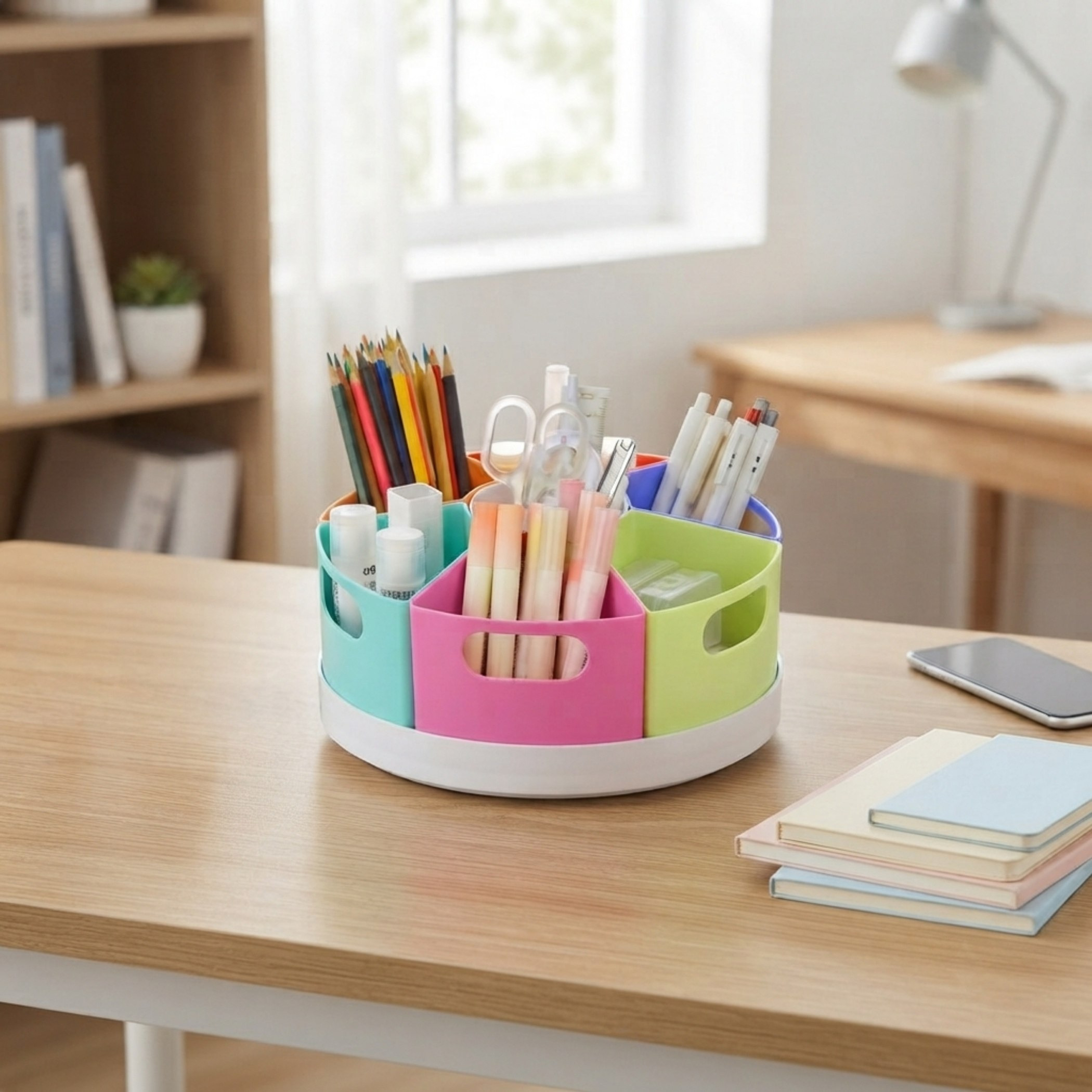 Claro Rotating Organiser with 7 Removable Tray - 25x25x11.5 cm-hbxbedroom-bedroomaccessories-bedroomstorage-image-1