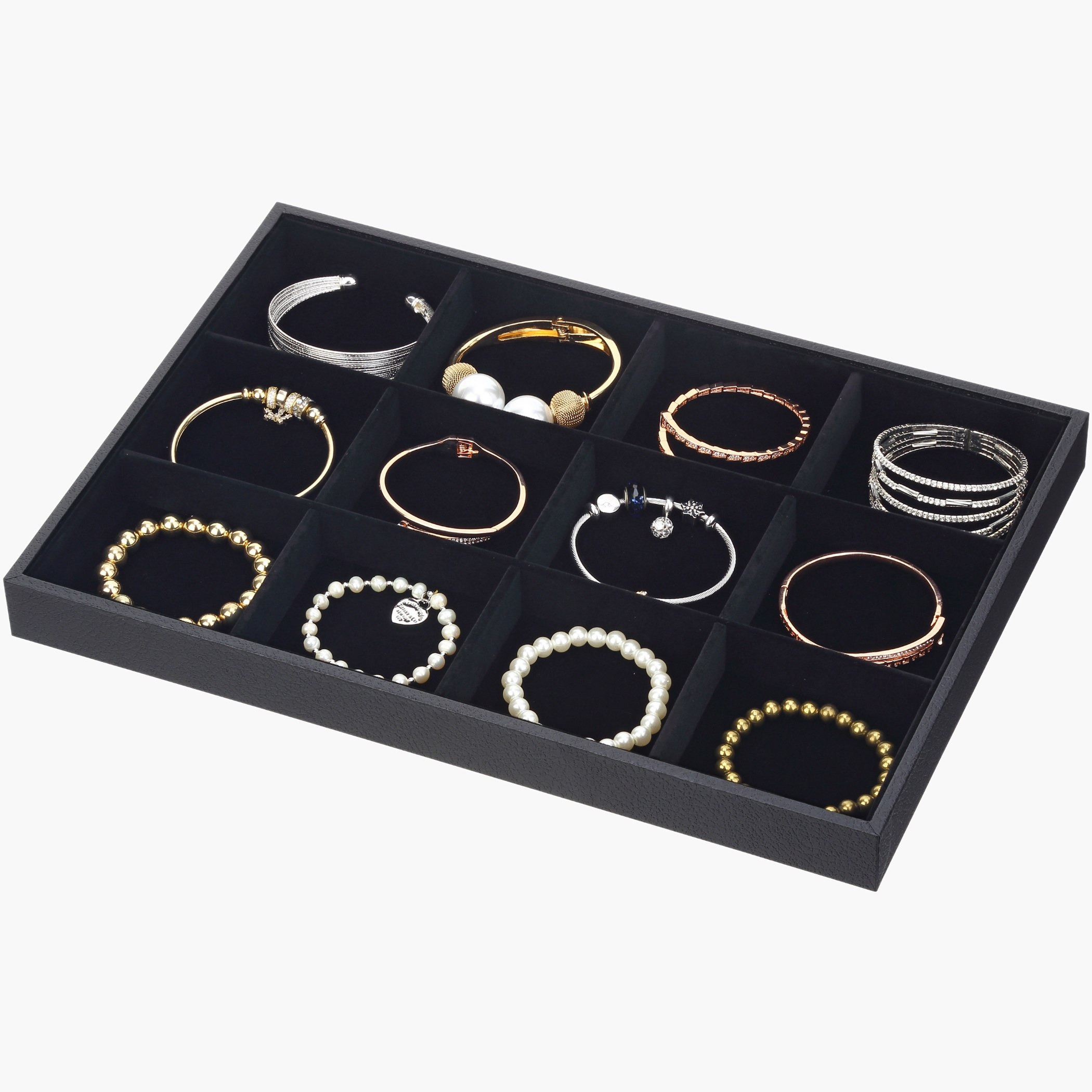Draco 12-Compartment Jewellery Tray - 35x24x3 cm-hbxbedroom-bedroomaccessories-jewelleryboxesandholders-image-2