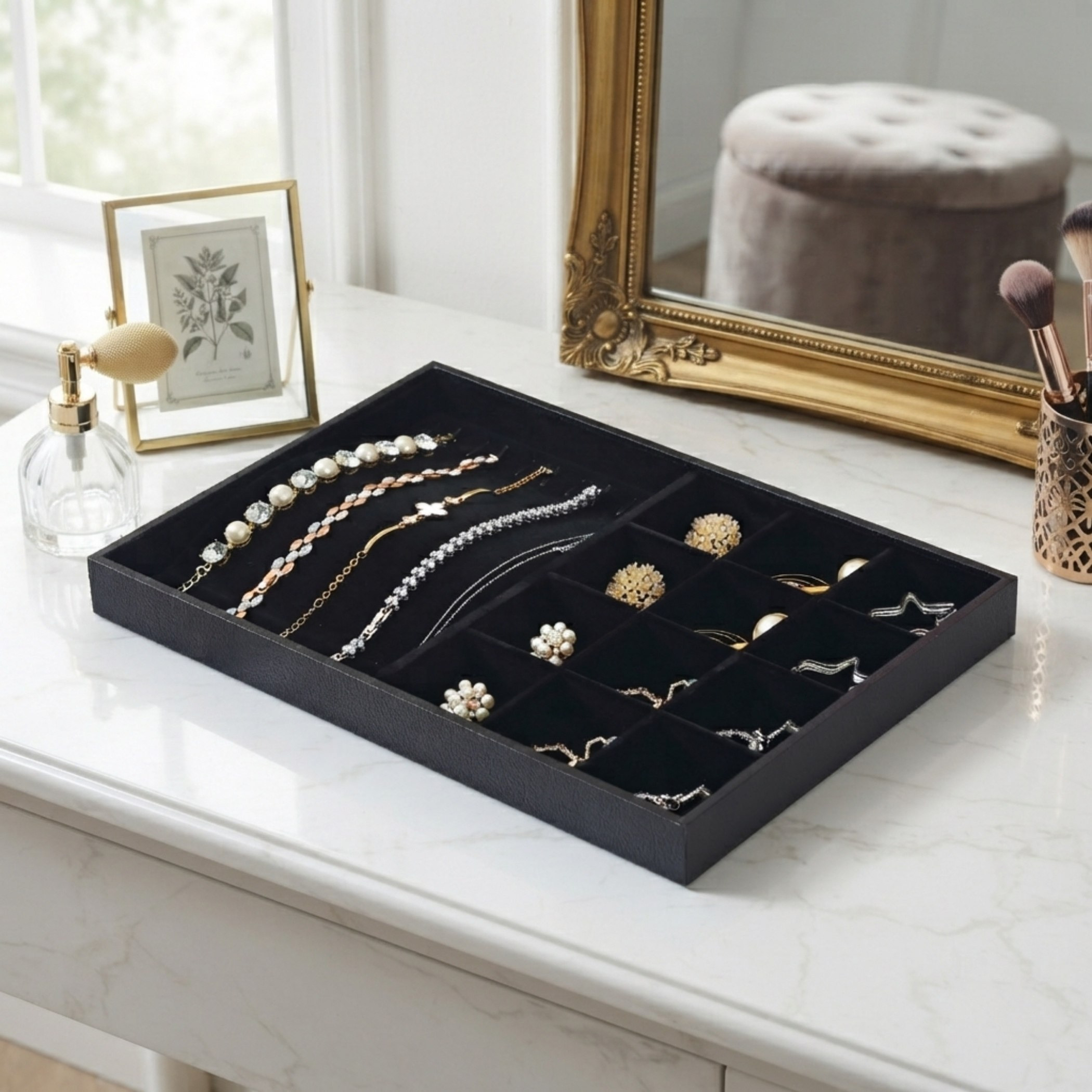 Draco 13-Compartment Jewellery Tray Plus Necklace Holder - 35x24x3 cm-hbxbedroom-bedroomaccessories-jewelleryboxesandholders-image-3