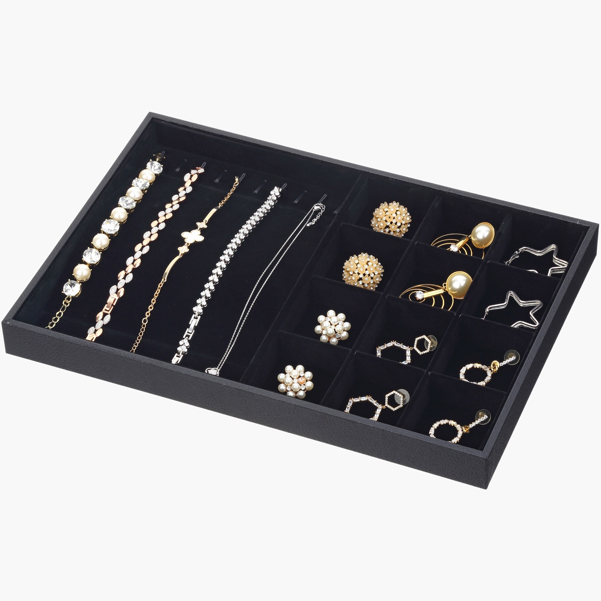 Draco 13-Compartment Jewellery Tray Plus Necklace Holder - 35x24x3 cm-hbxbedroom-bedroomaccessories-jewelleryboxesandholders-image-5