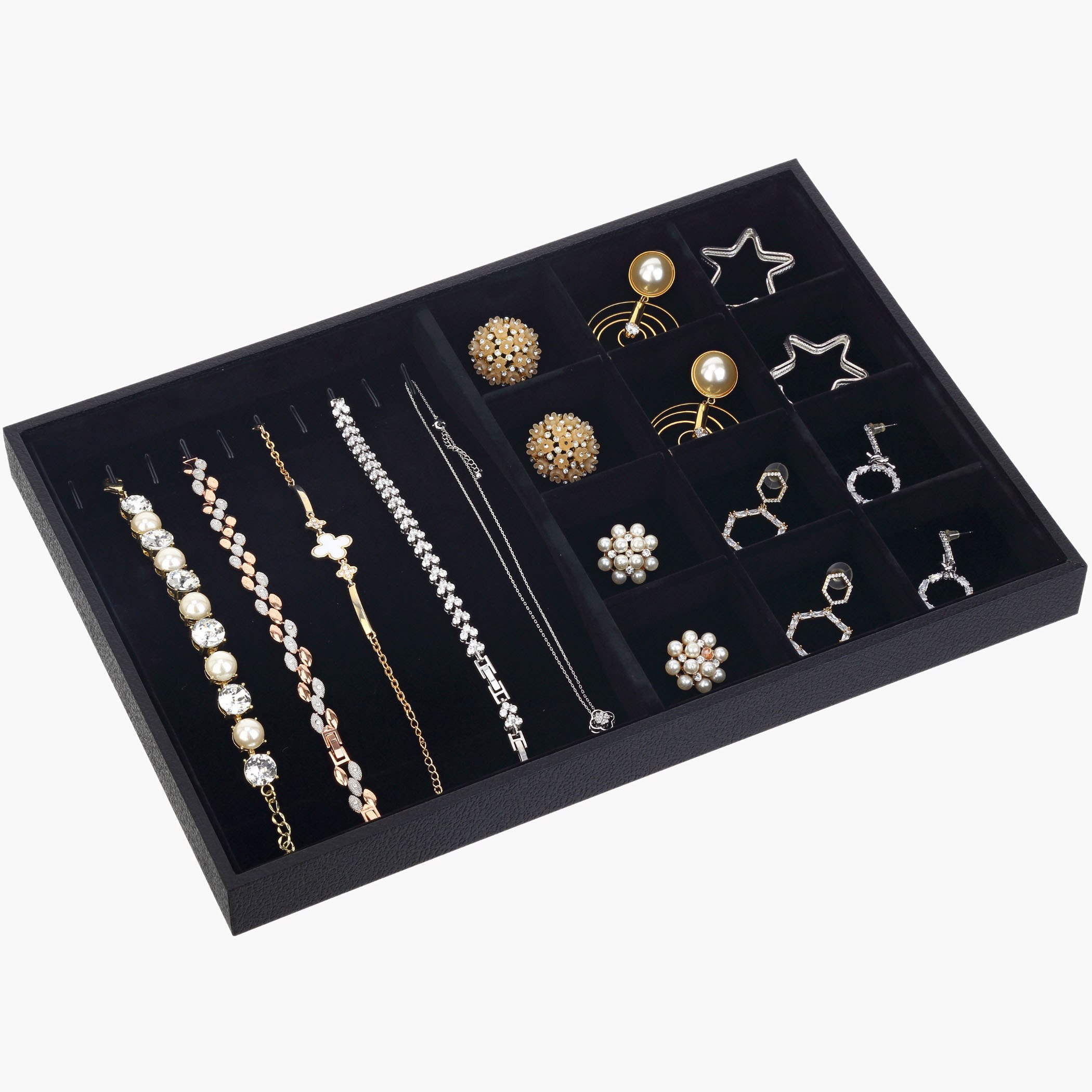 Draco 13-Compartment Jewellery Tray Plus Necklace Holder - 35x24x3 cm-hbxbedroom-bedroomaccessories-jewelleryboxesandholders-image-6