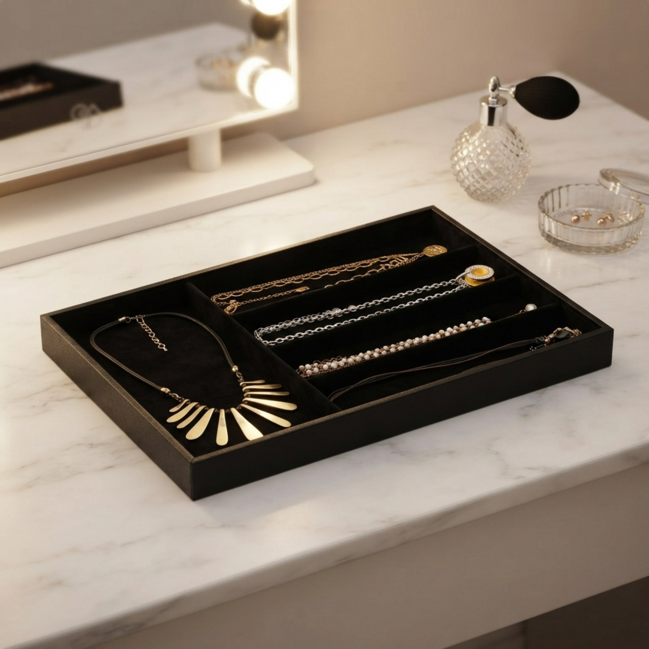 Draco 5-Compartment Jewellery Tray - 35x24x3 cm-hbxbedroom-bedroomaccessories-jewelleryboxesandholders-image-1