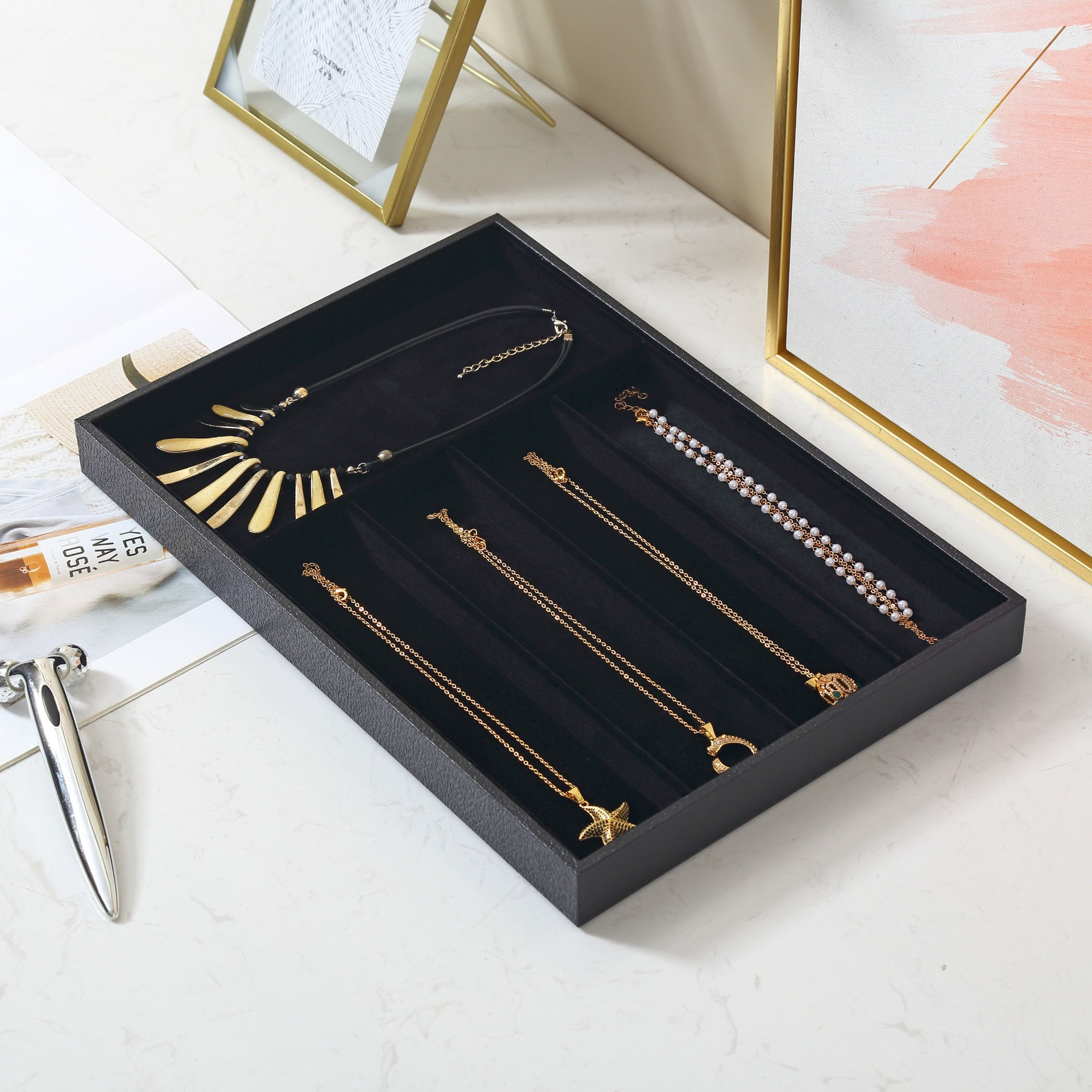 Draco 5-Compartment Jewellery Tray - 35x24x3 cm-hbxbedroom-bedroomaccessories-jewelleryboxesandholders-image-3