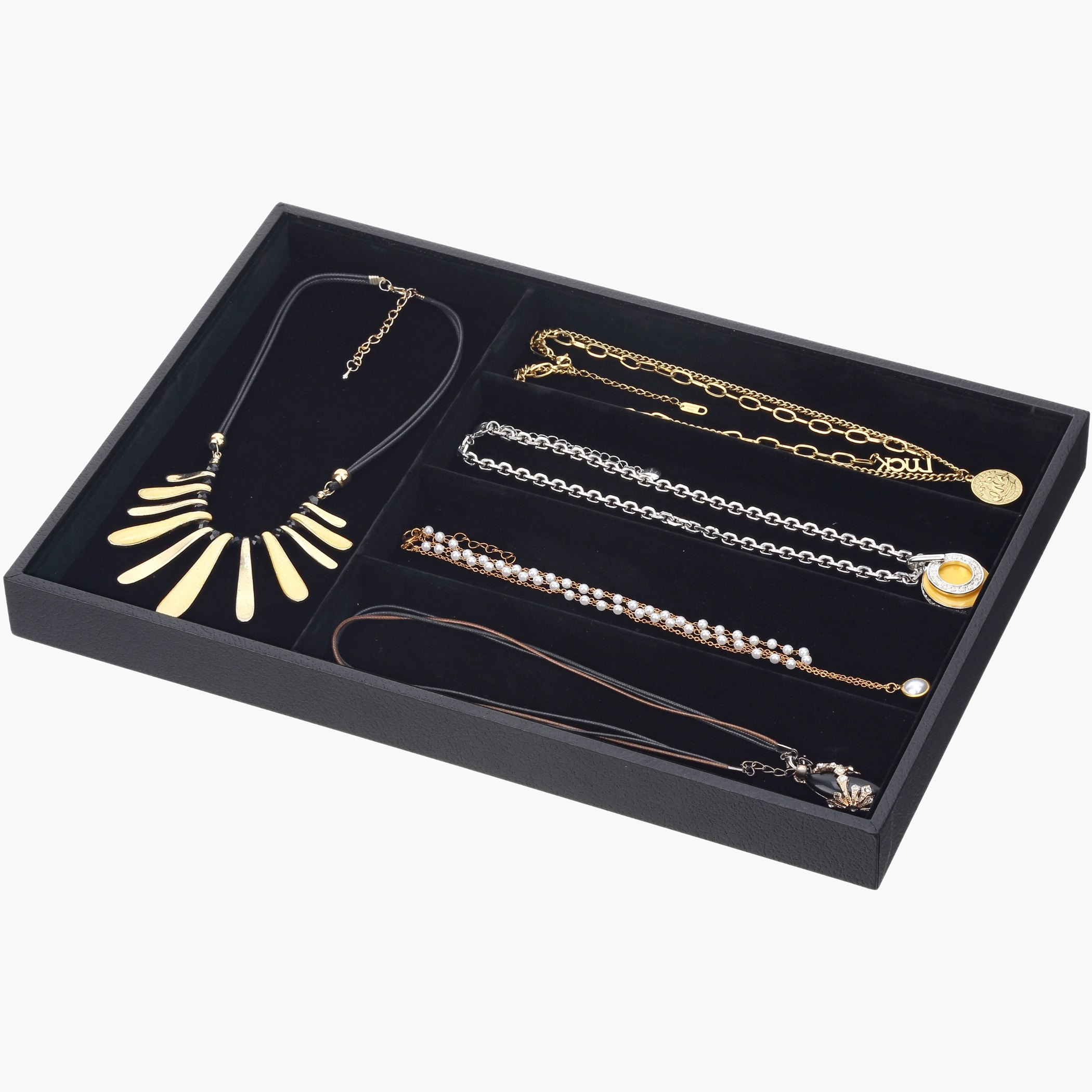 Draco 5-Compartment Jewellery Tray - 35x24x3 cm-hbxbedroom-bedroomaccessories-jewelleryboxesandholders-image-5
