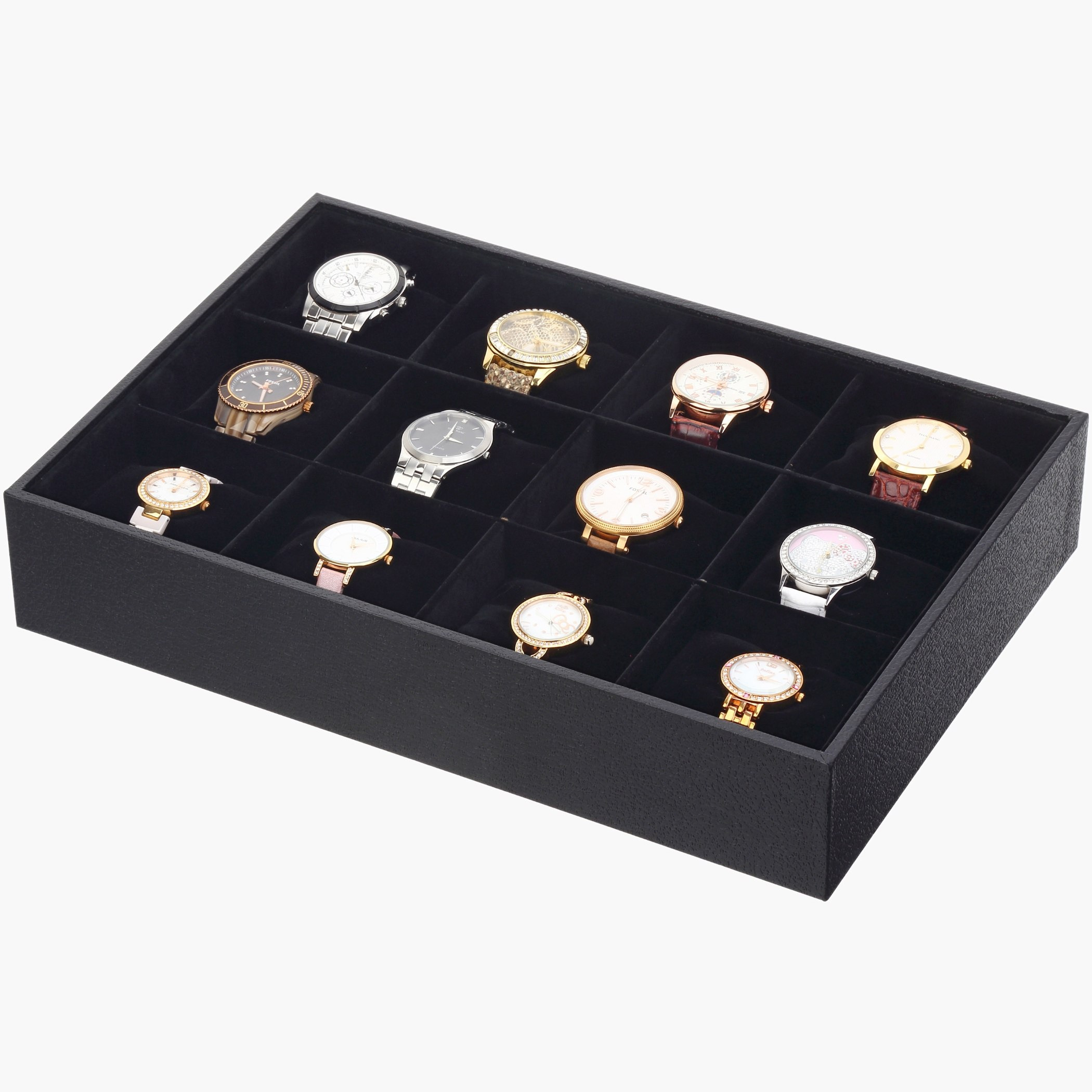 Draco 12-Compartment Watch Tray - 35x24x6.5 cm-hbxbedroom-bedroomaccessories-jewelleryboxesandholders-image-4