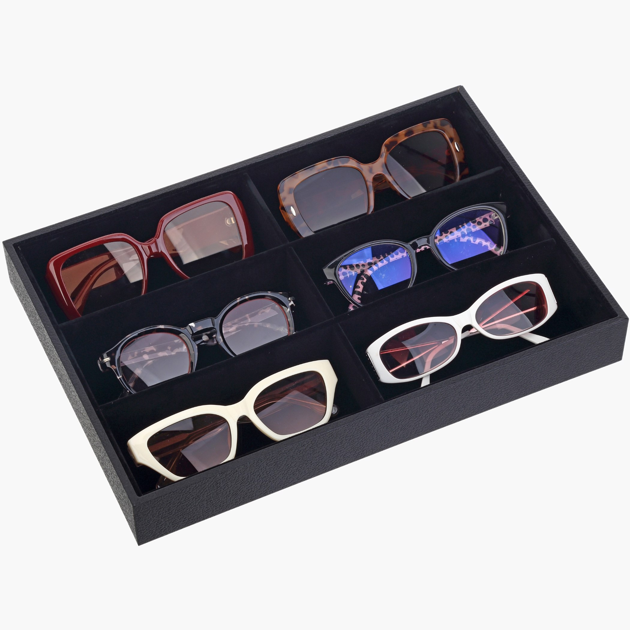 Draco 6-Compartment Glasses Tray - 35x24x4.5 cm-hbxbedroom-bedroomaccessories-jewelleryboxesandholders-image-4