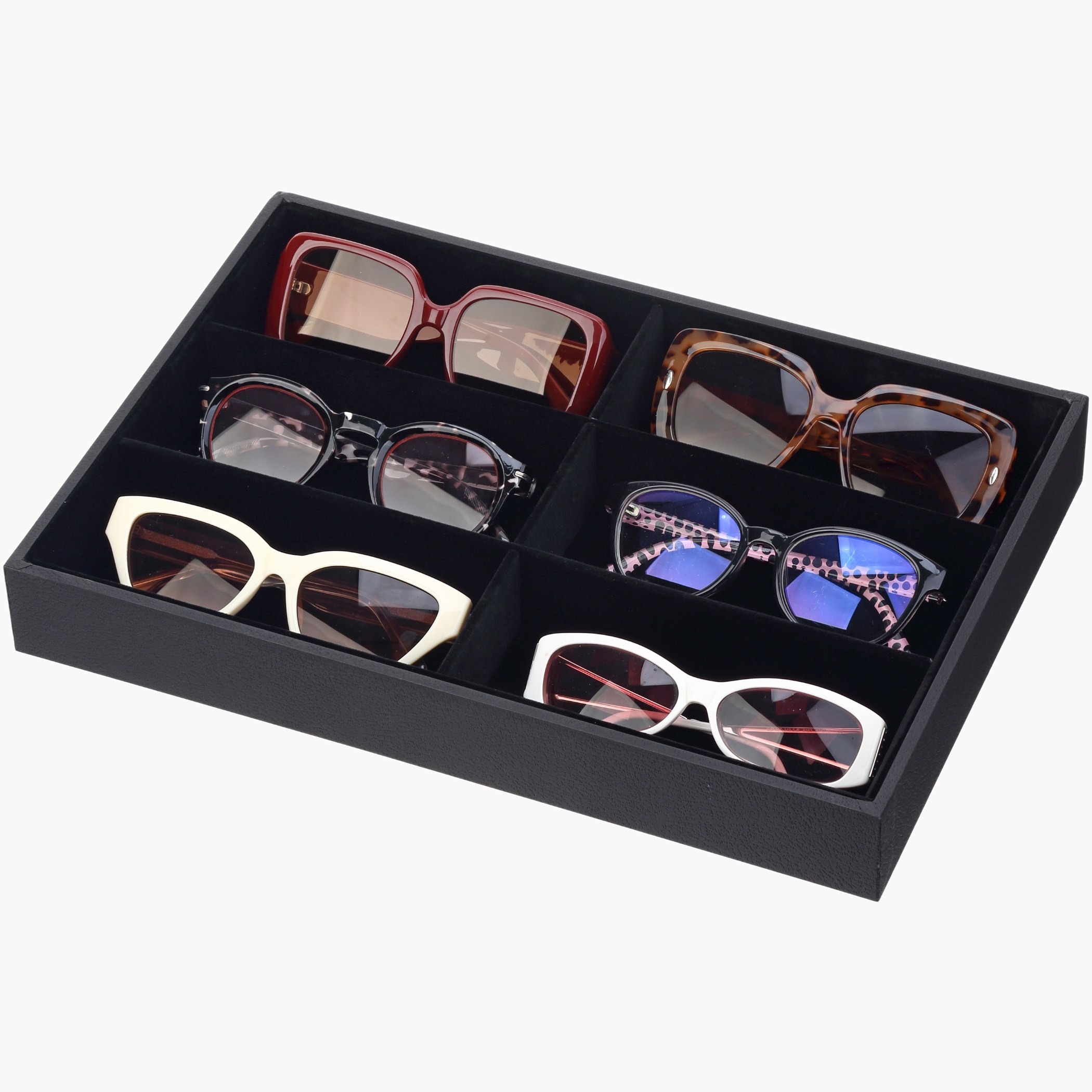 Draco 6-Compartment Glasses Tray - 35x24x4.5 cm-hbxbedroom-bedroomaccessories-jewelleryboxesandholders-image-5