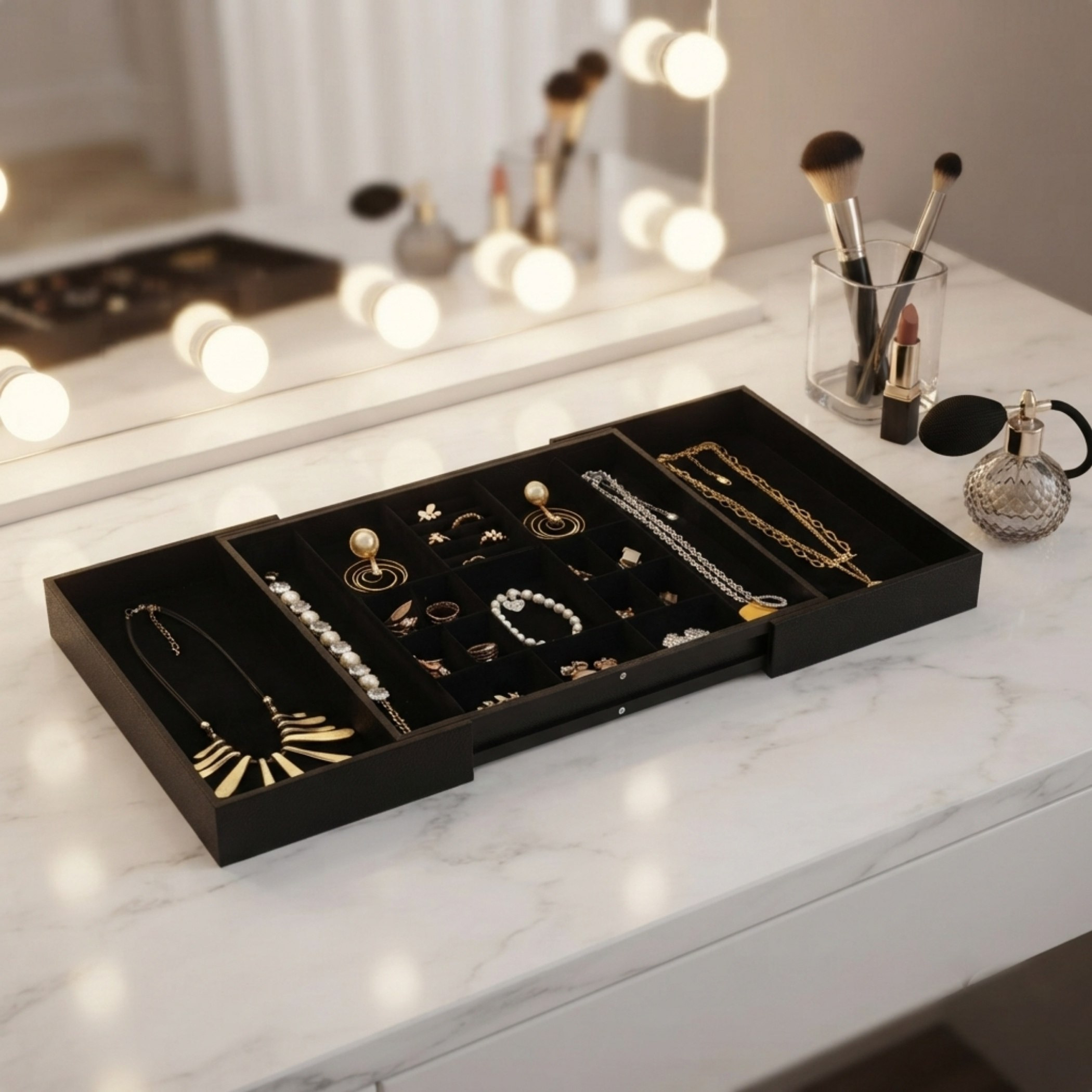 Draco Expandable Jewellery Storage Tray - 30.5/48.3x26.8x4 cm-hbxbedroom-bedroomaccessories-jewelleryboxesandholders-image-1