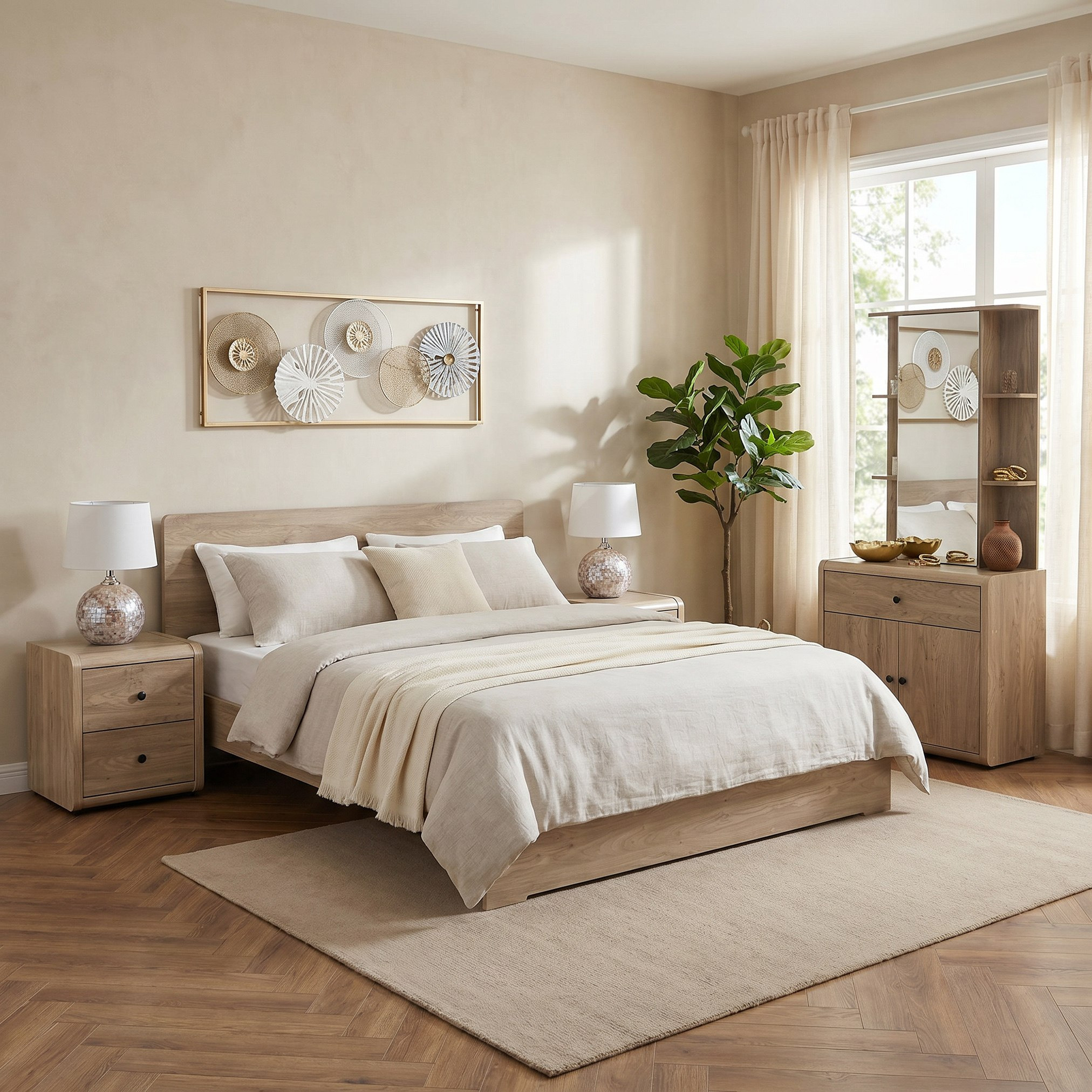 طقم غرفة نوم كينج 5 قطع من موفو أوميجا - 180×200 سم-hbxbedroom-bedsandbedsets-bedroomsets-king-image-1