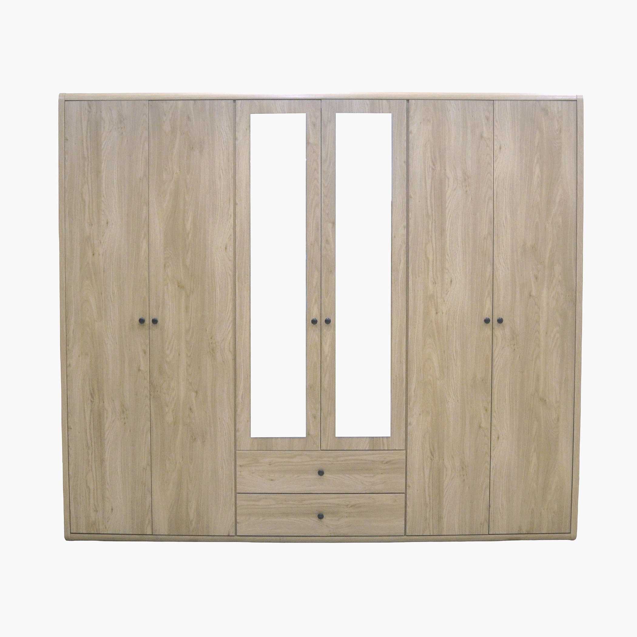 Movo Omega 6-Door Wardrobe with 2 Drawers and Mirrors-hbxfurniture-wardrobes-image-3