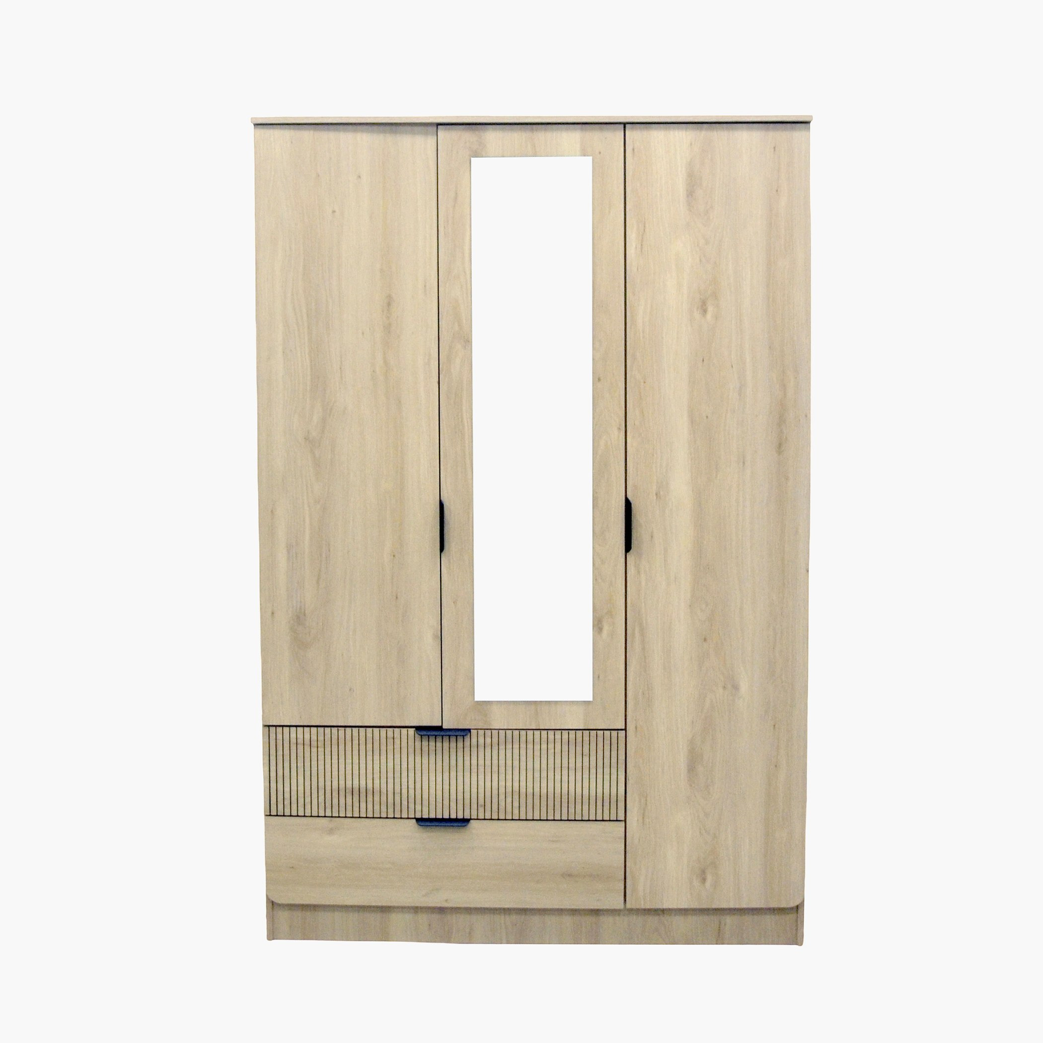 Movo Lasero 3-Door Wardrobe with 2 Drawers and Mirrors-hbxfurniture-wardrobes-image-2
