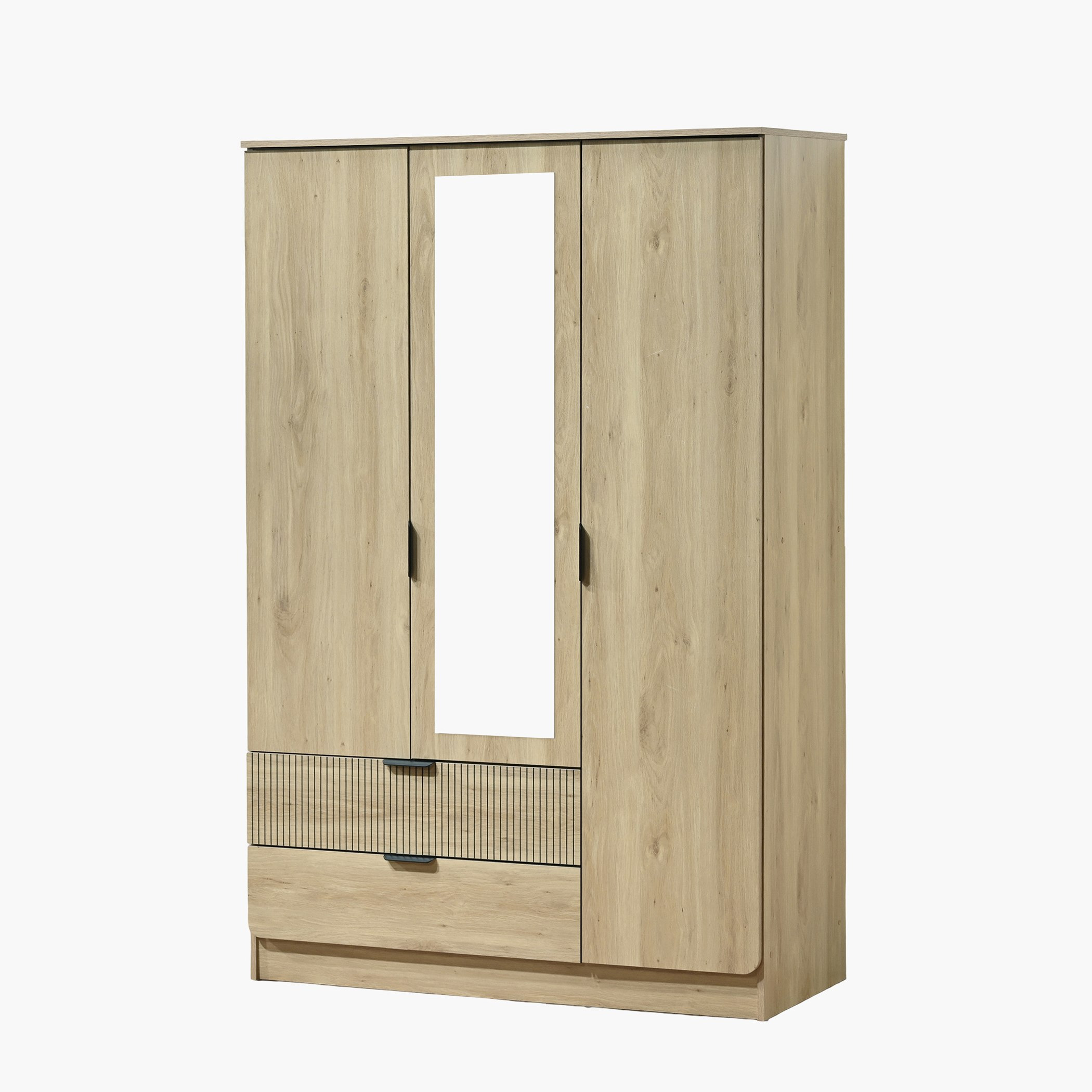 Movo Lasero 3-Door Wardrobe with 2 Drawers and Mirrors-hbxfurniture-wardrobes-image-3