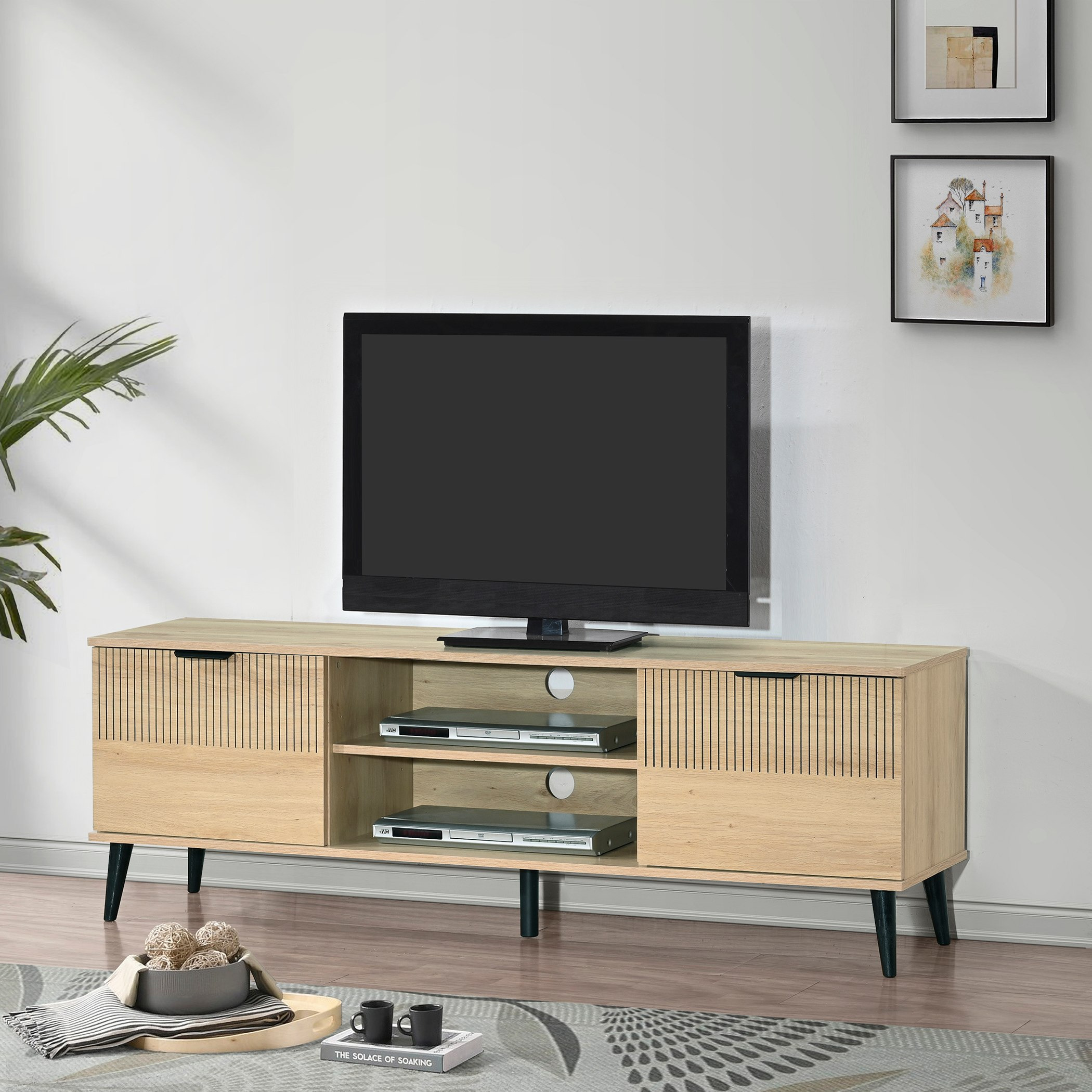 Movo Lasero 2-Door TV Unit for TVs up to 70 Inches