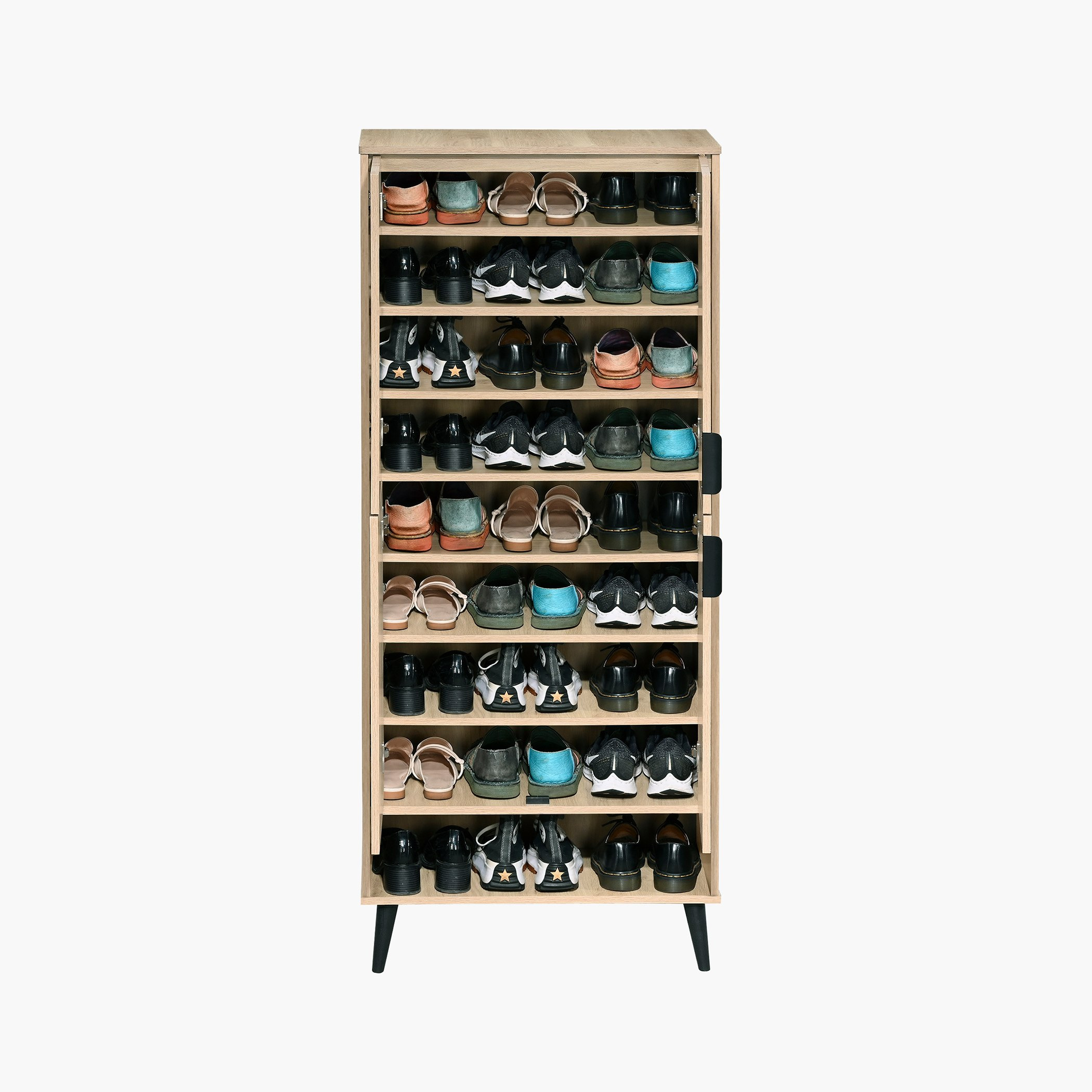 Movo Lasero 27-Pair Tall Shoe Cabinet with 4 Doors and Open Shelf-hbxbedroom-shoecabinetsandracks-image-6