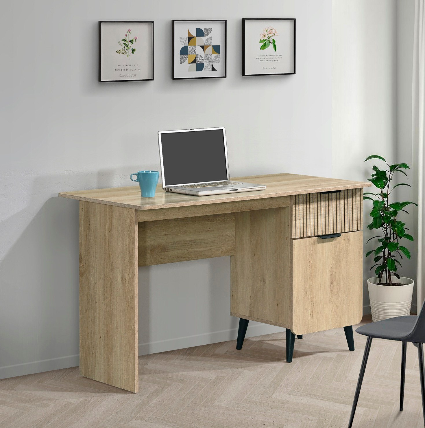 Movo Lasero 1-Drawer Study Desk with Door