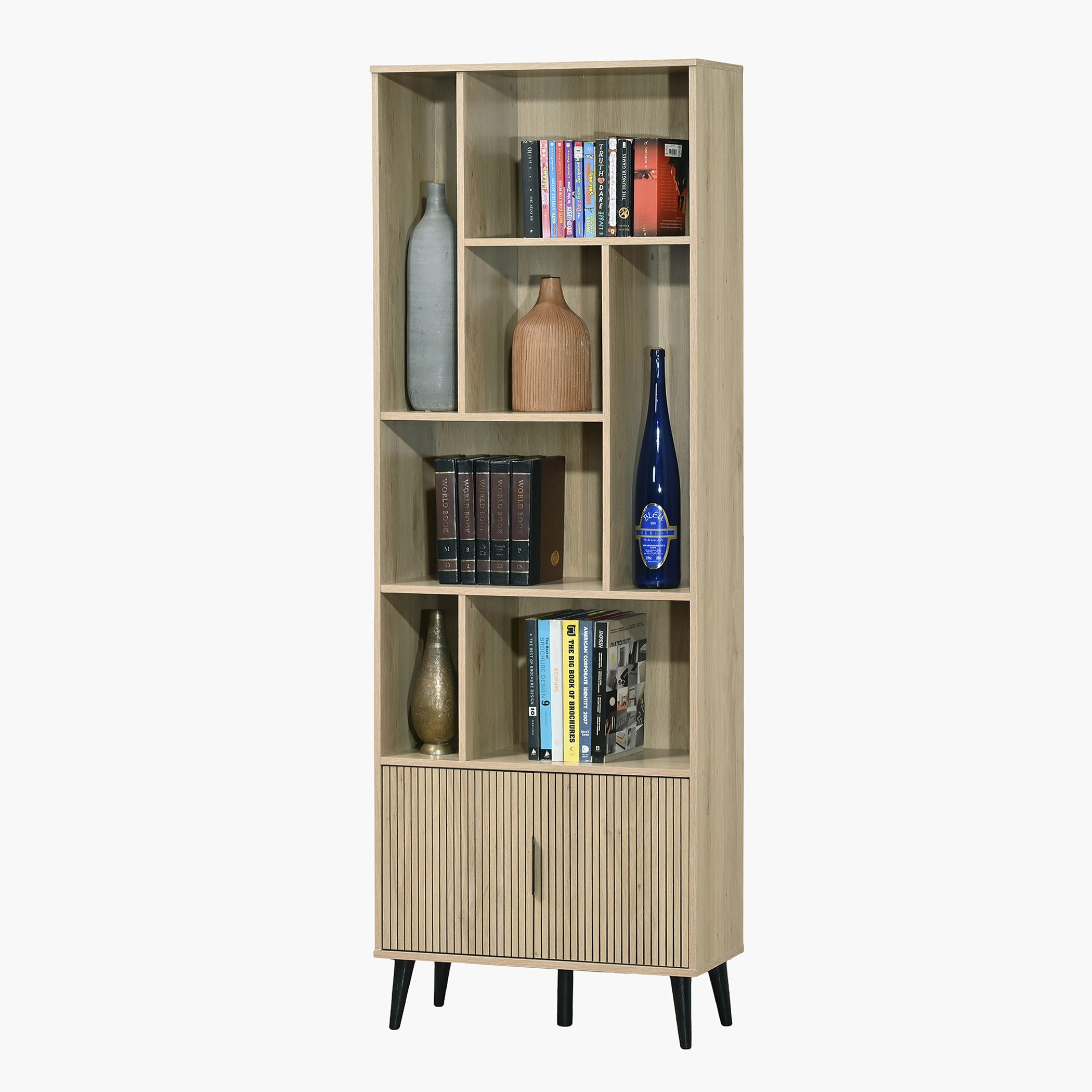 Movo Lasero 2-Door Tall Bookcase with Shelves-hbxfurniture-office-bookcases-image-3