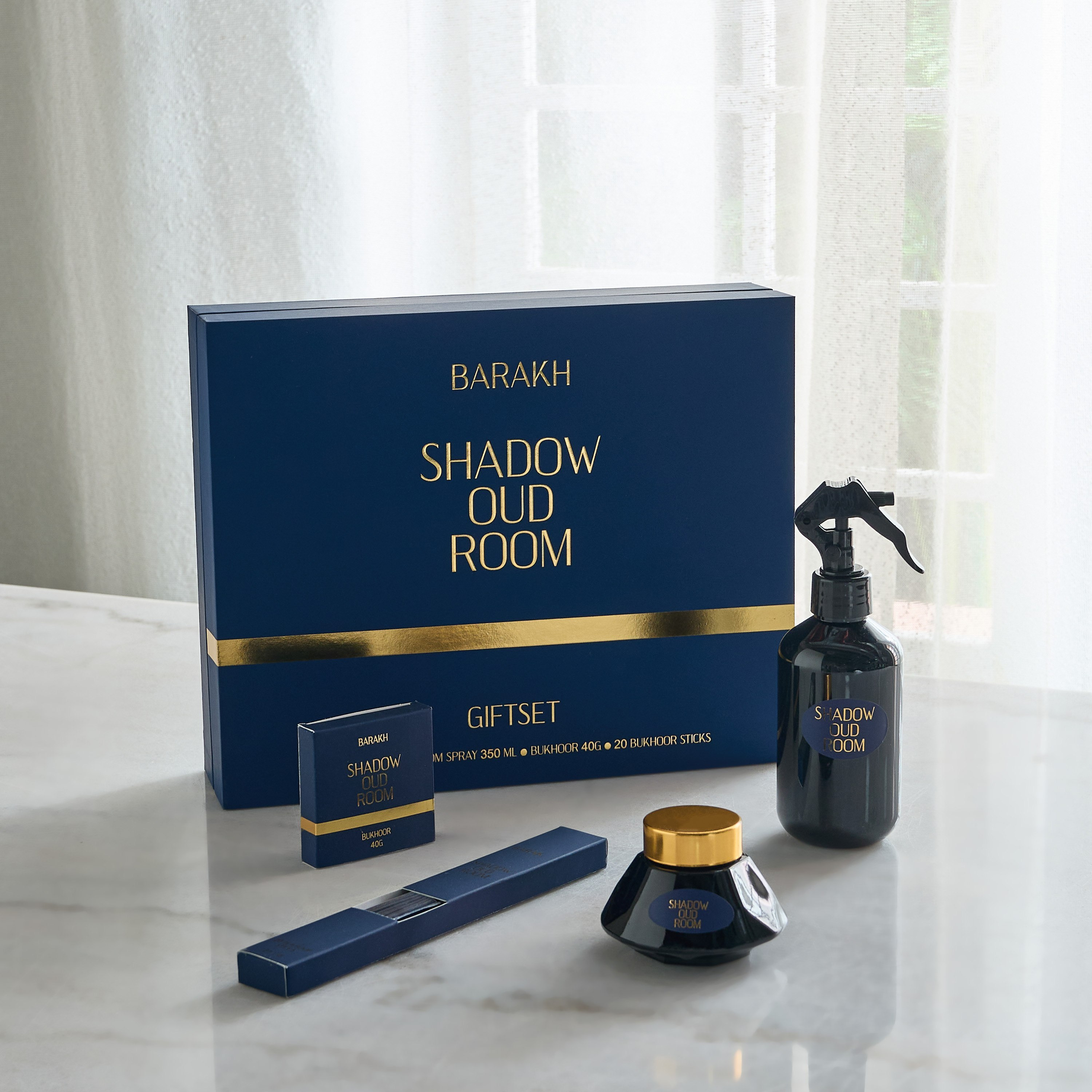 Barakh 4-Piece Shadow Oud Gift Set with Air Freshner Oud Muatter Bakhoor Sticks and Cad Bakhoor-hbxdecorandfurnishings-homefragrance-roomfreshnersandaromamist-image-2