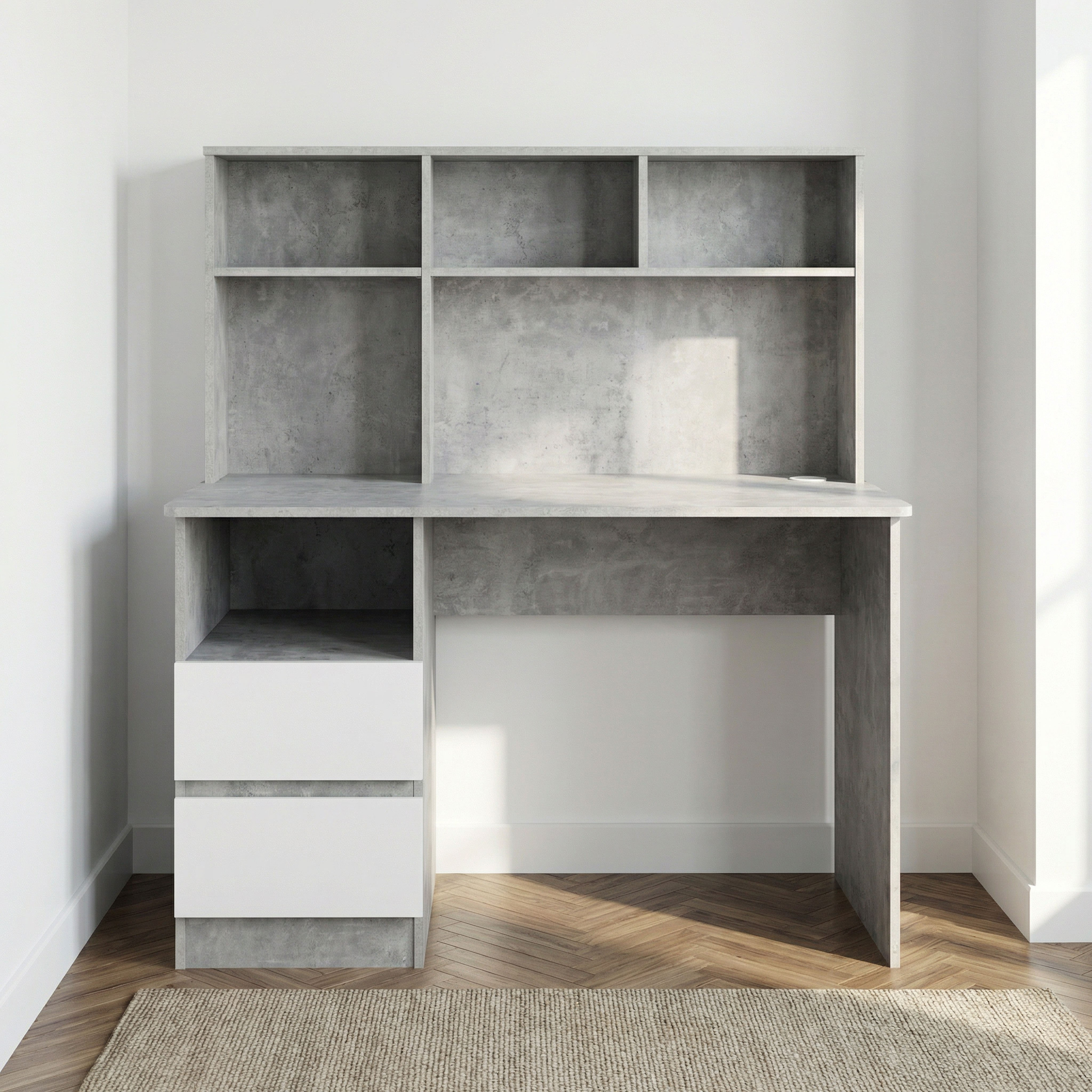 Alford Patara Nxt 2-Drawer Study Desk with Hutch-hbxfurniture-office-desks-image-2