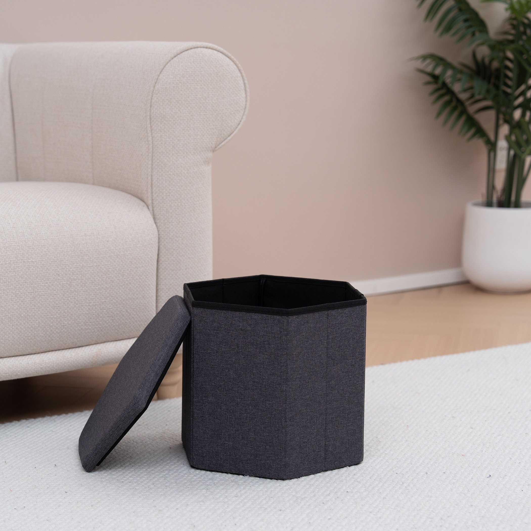 Leeds Fabric Folding Ottoman with Storage-hbxlivingroom-sofasandarmchairs-ottomansandfootstools-image-2