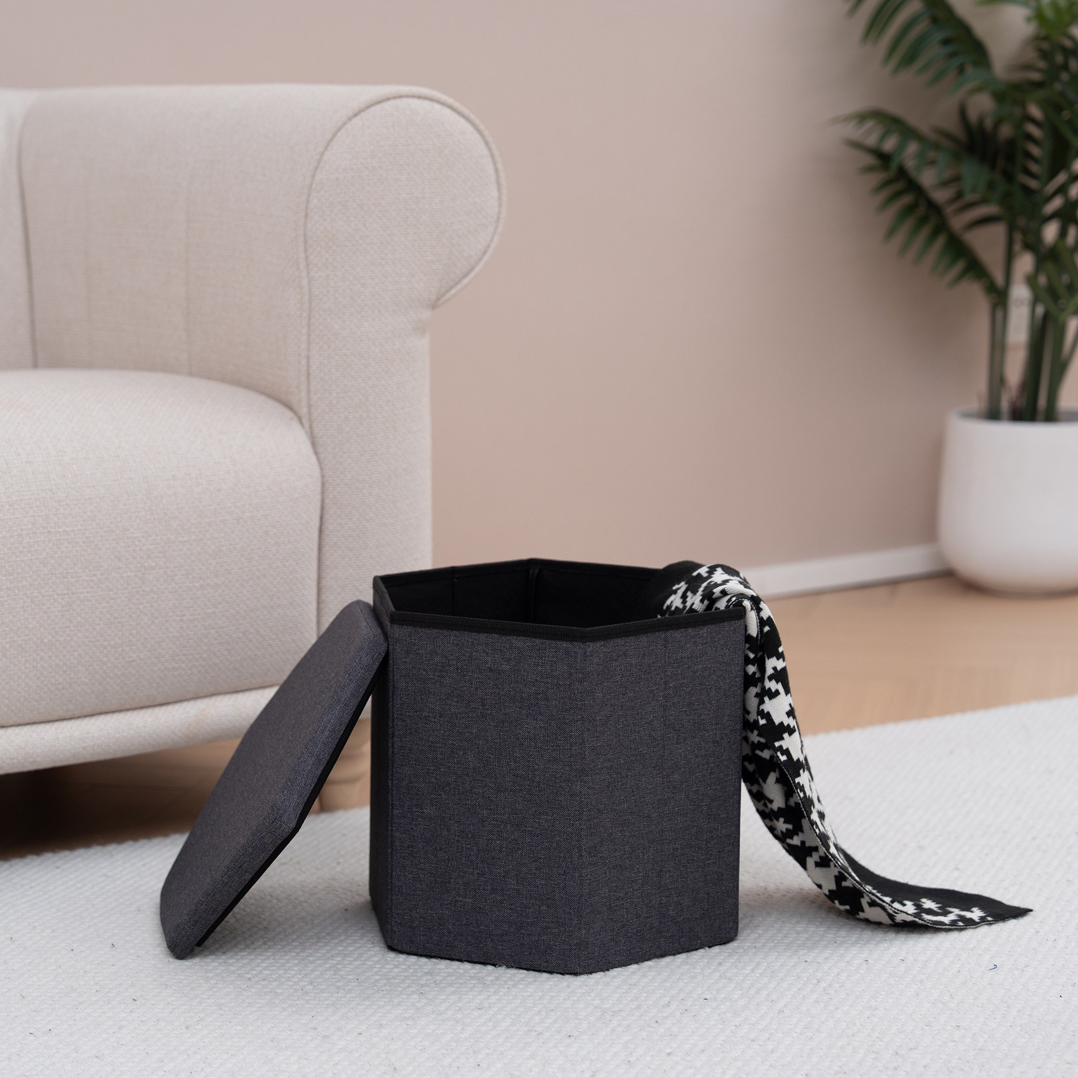 Leeds Fabric Folding Ottoman with Storage-hbxlivingroom-sofasandarmchairs-ottomansandfootstools-image-3