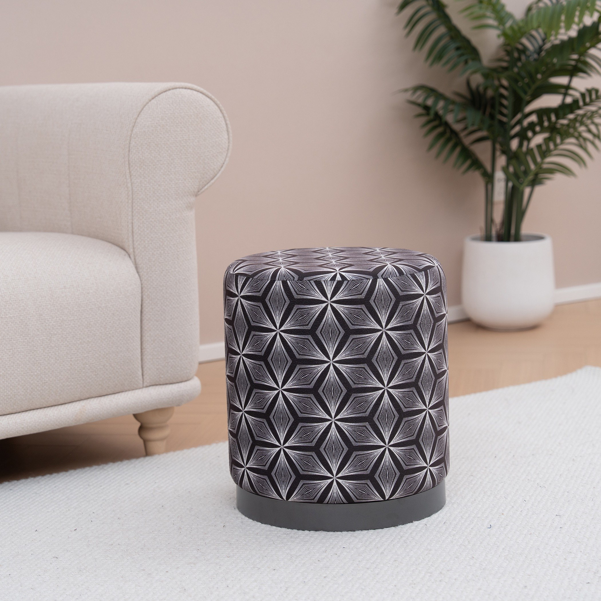 Kiva Fabric Round Ottoman-hbxlivingroom-sofasandarmchairs-ottomansandfootstools-image-1