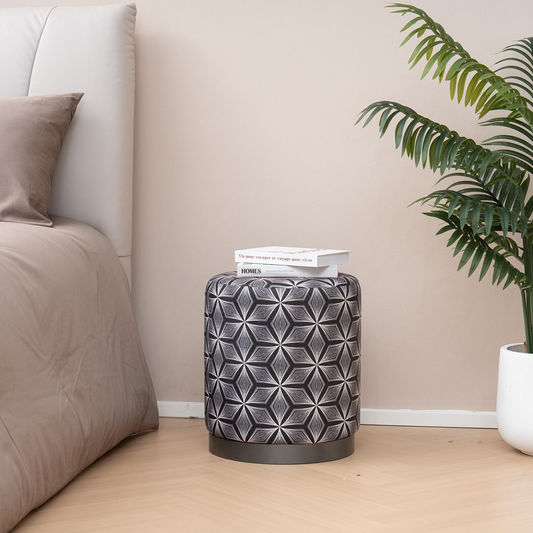 Kiva Fabric Round Ottoman-hbxlivingroom-sofasandarmchairs-ottomansandfootstools-image-2