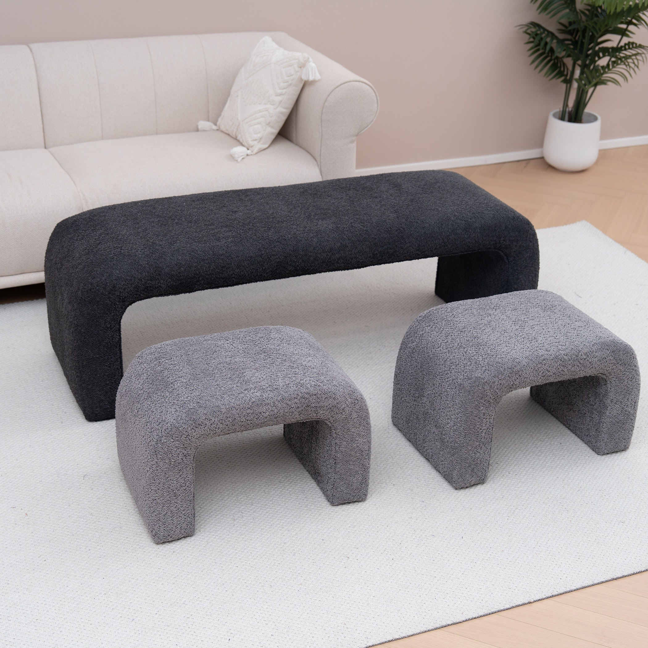 Jena Fabric Bed Bench - Set of 3-hbxfurniture-sofasandarmchairs-benches-image-1