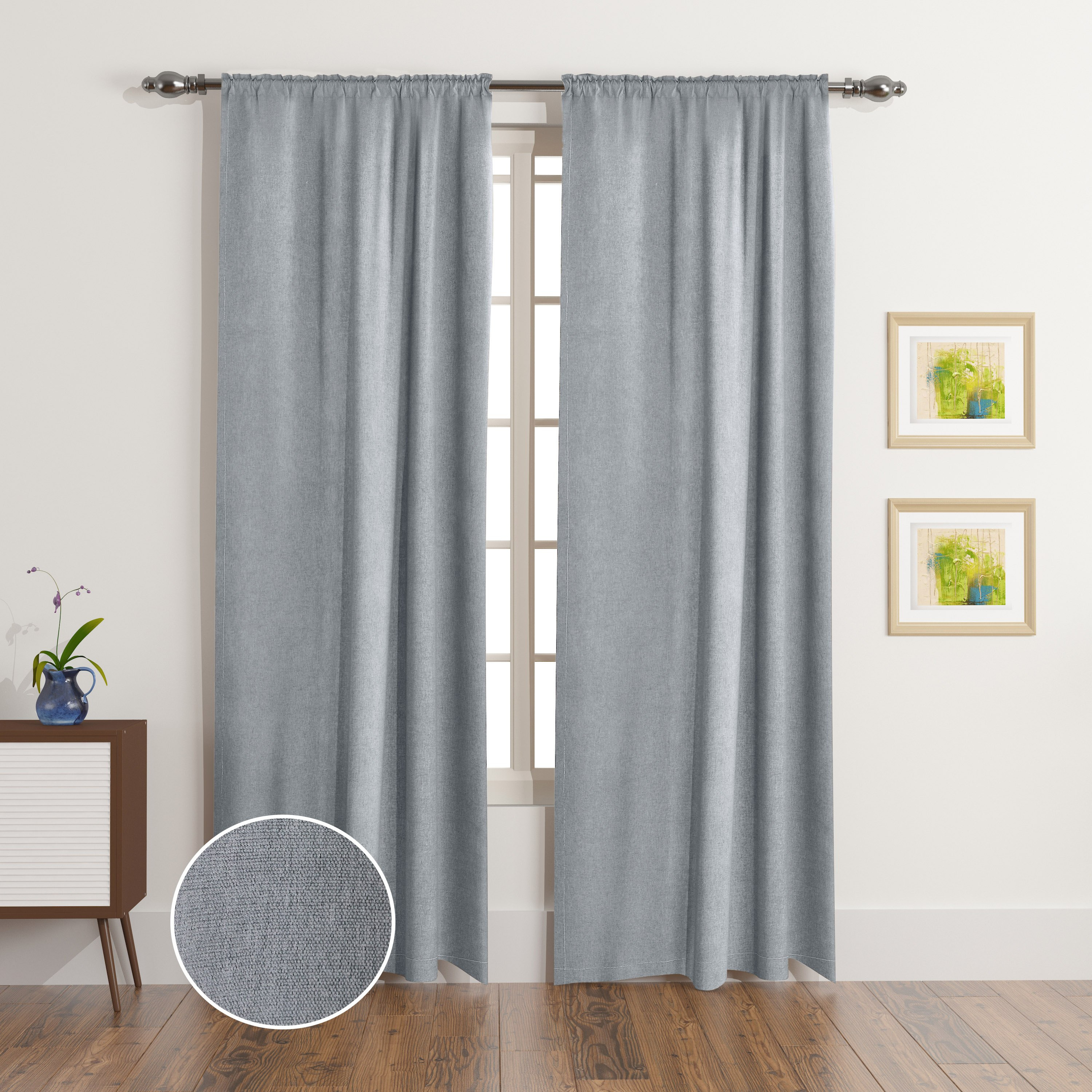 Bristol Shay Extra Long Blackout Single Curtain - 140x320 cm-hbxbedroom-windowcoverings-curtains-image-1