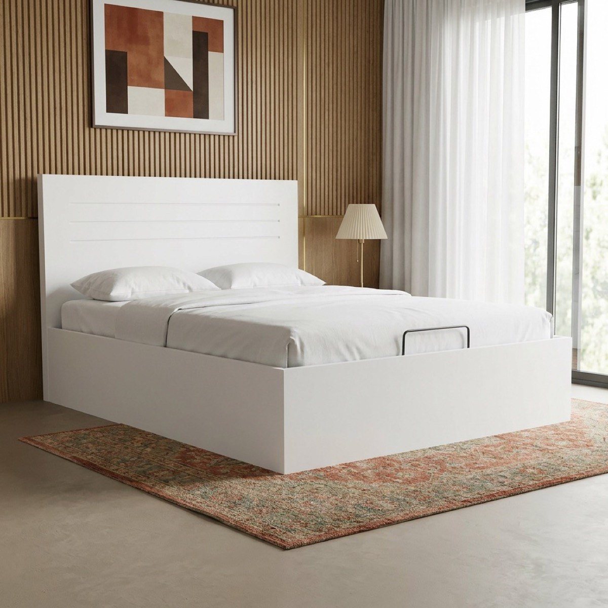 Frankfurt Patara Hydraulic Storage Queen Bed - 160x200 cm-hbxbedroom-bedsandbedsets-beds-queen-image-1