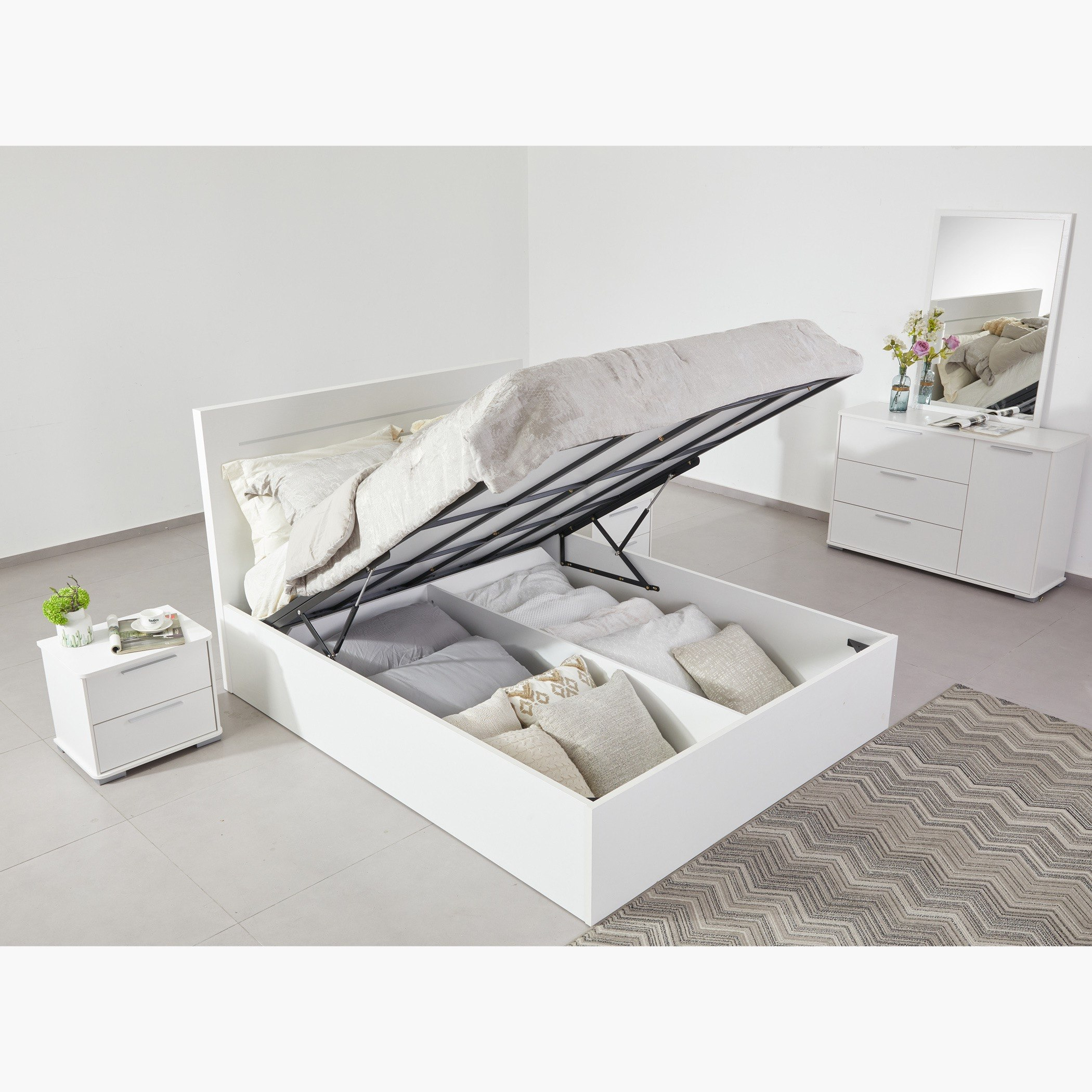 Frankfurt Patara Hydraulic Storage Queen Bed - 160x200 cm-hbxbedroom-bedsandbedsets-beds-queen-image-2