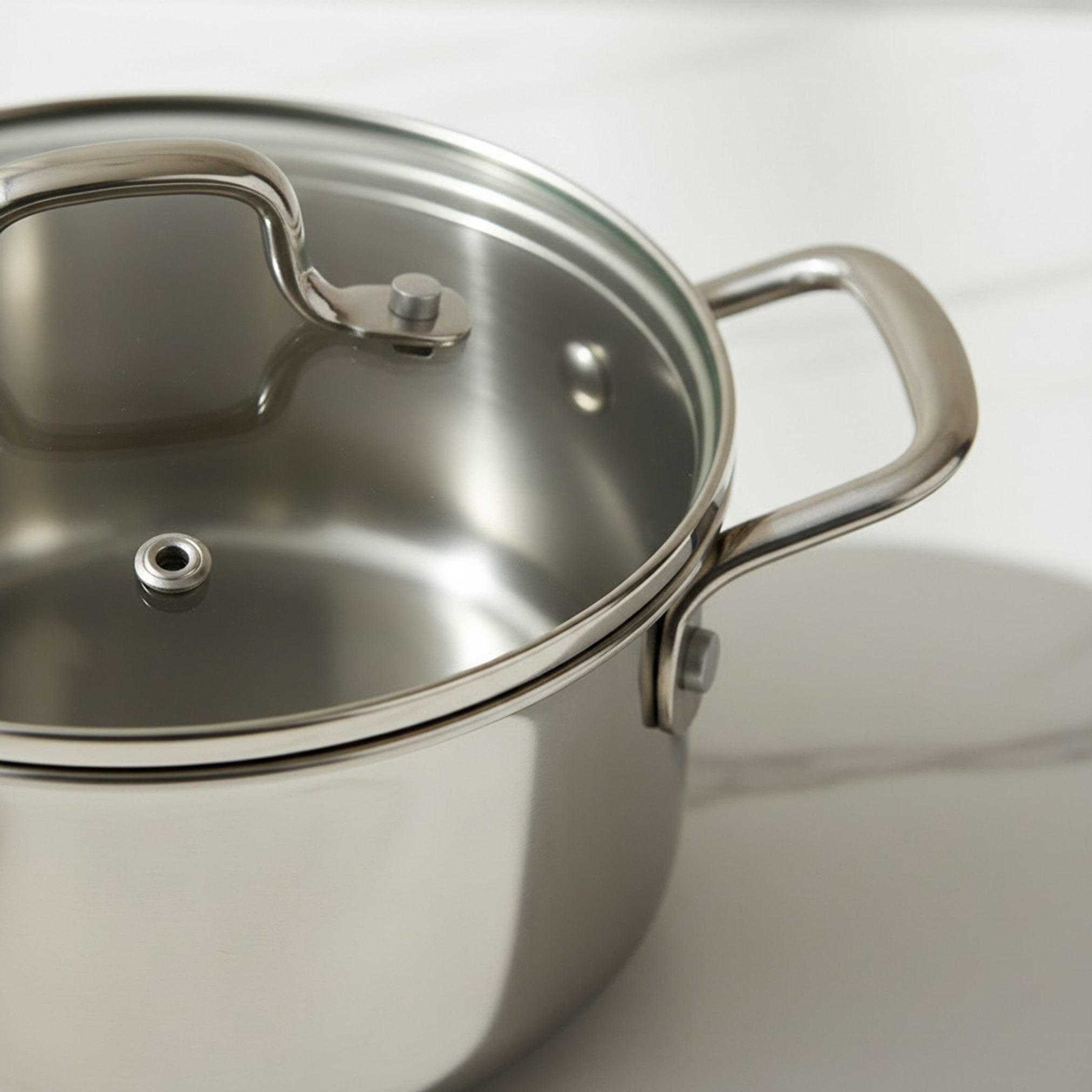 Glisten Mini Triply Casserole with Glass Lid - 12 cm-hbxdecorandfurnishings-tabletop-serveware-image-2