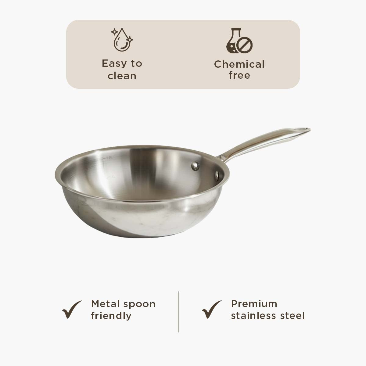 Glisten Mini Triply Wok - 18 cm-hbxhomeware-hbxkitchen-image-5