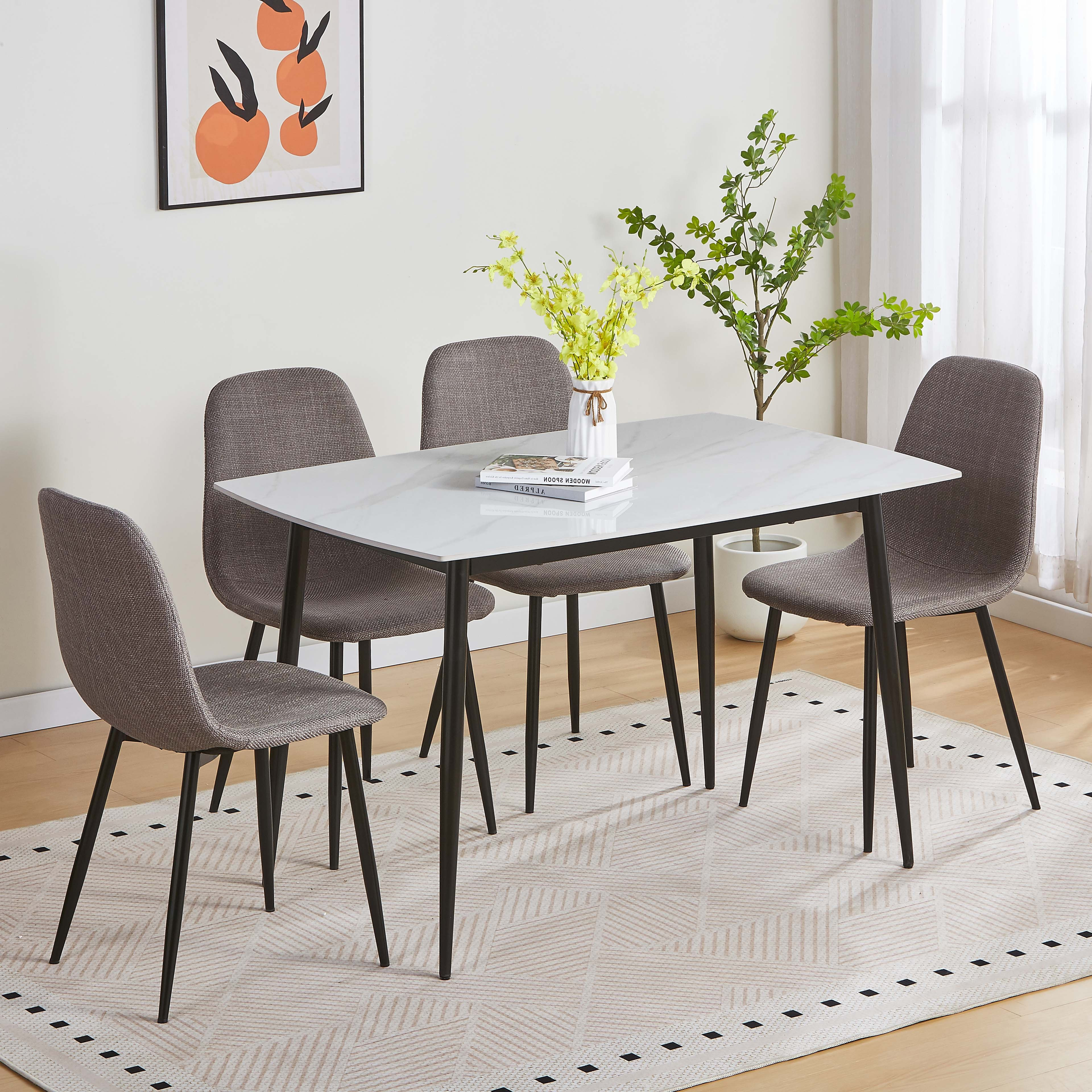 Movo Roma Star 4-Seater Sintered Stone Dining Table Set-hbxdiningroom-diningtablesandsets-diningsets-fourseater-image-1