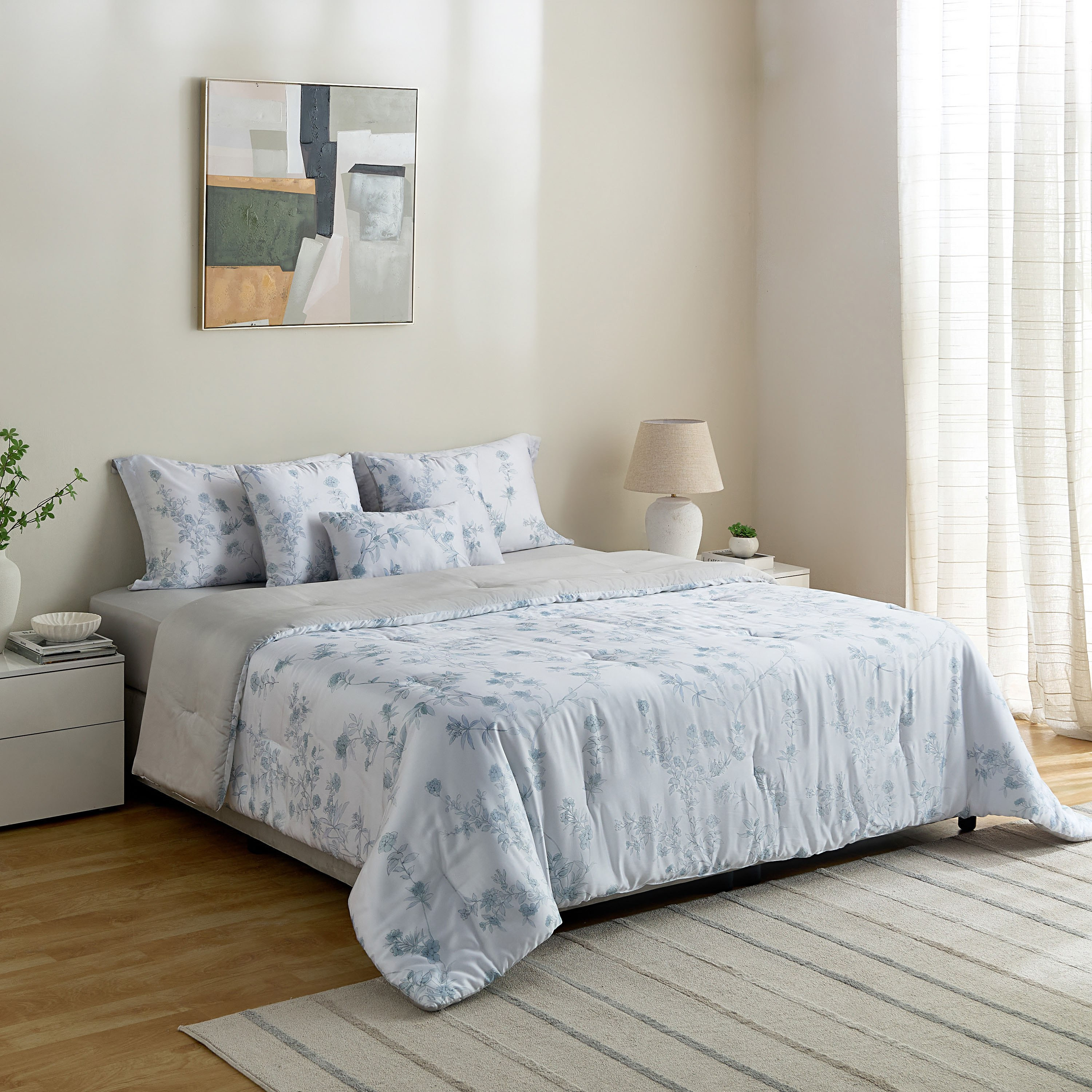 طقم لحاف كينج تنسل 7 قطع بعدد خيوط 300 وطبعات مارفيلا من تنسل بليس - 220x240 سم-hbxhomeware-hbxbedroom-image-10