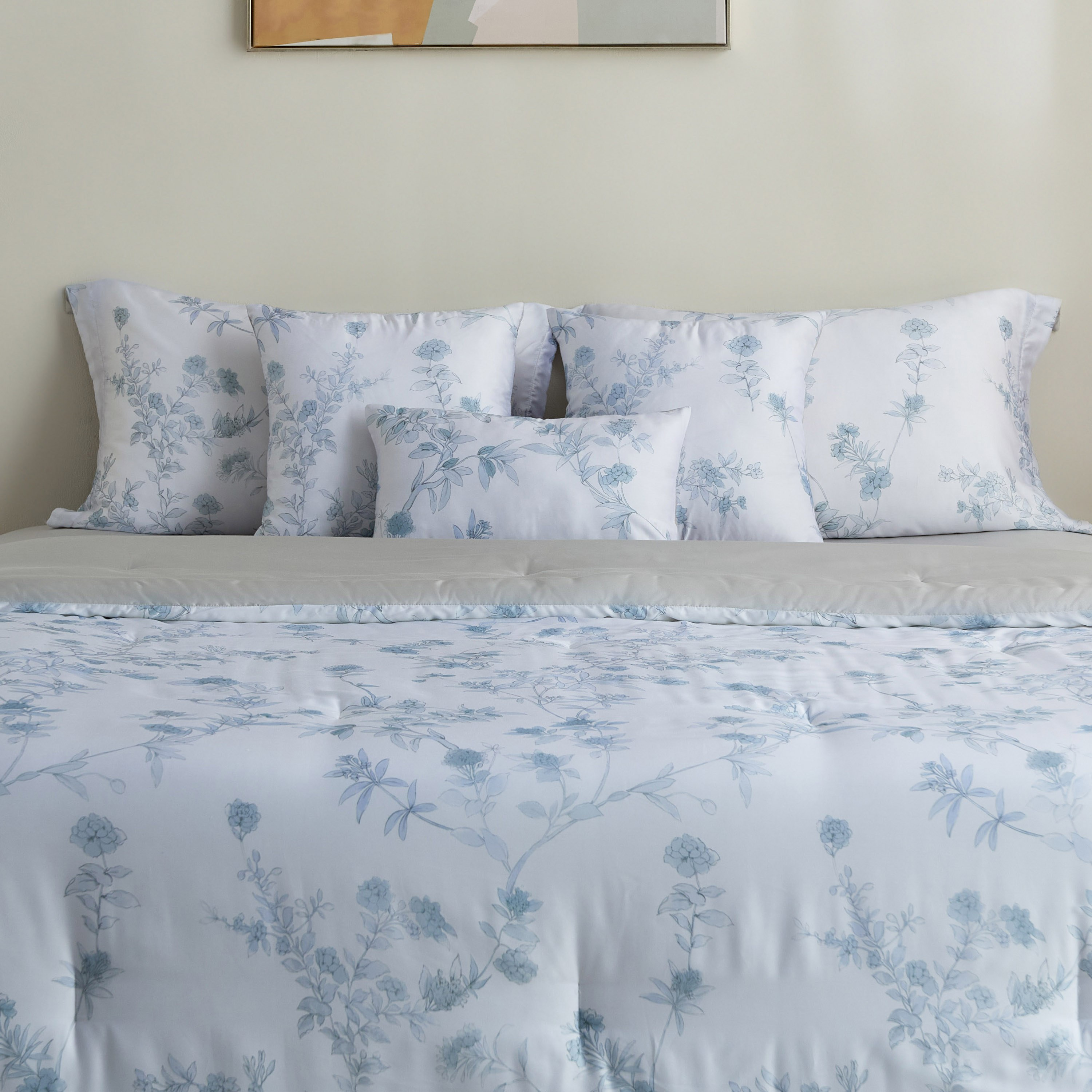 طقم لحاف كينج تنسل 7 قطع بعدد خيوط 300 وطبعات مارفيلا من تنسل بليس - 220x240 سم-hbxhomeware-hbxbedroom-image-2